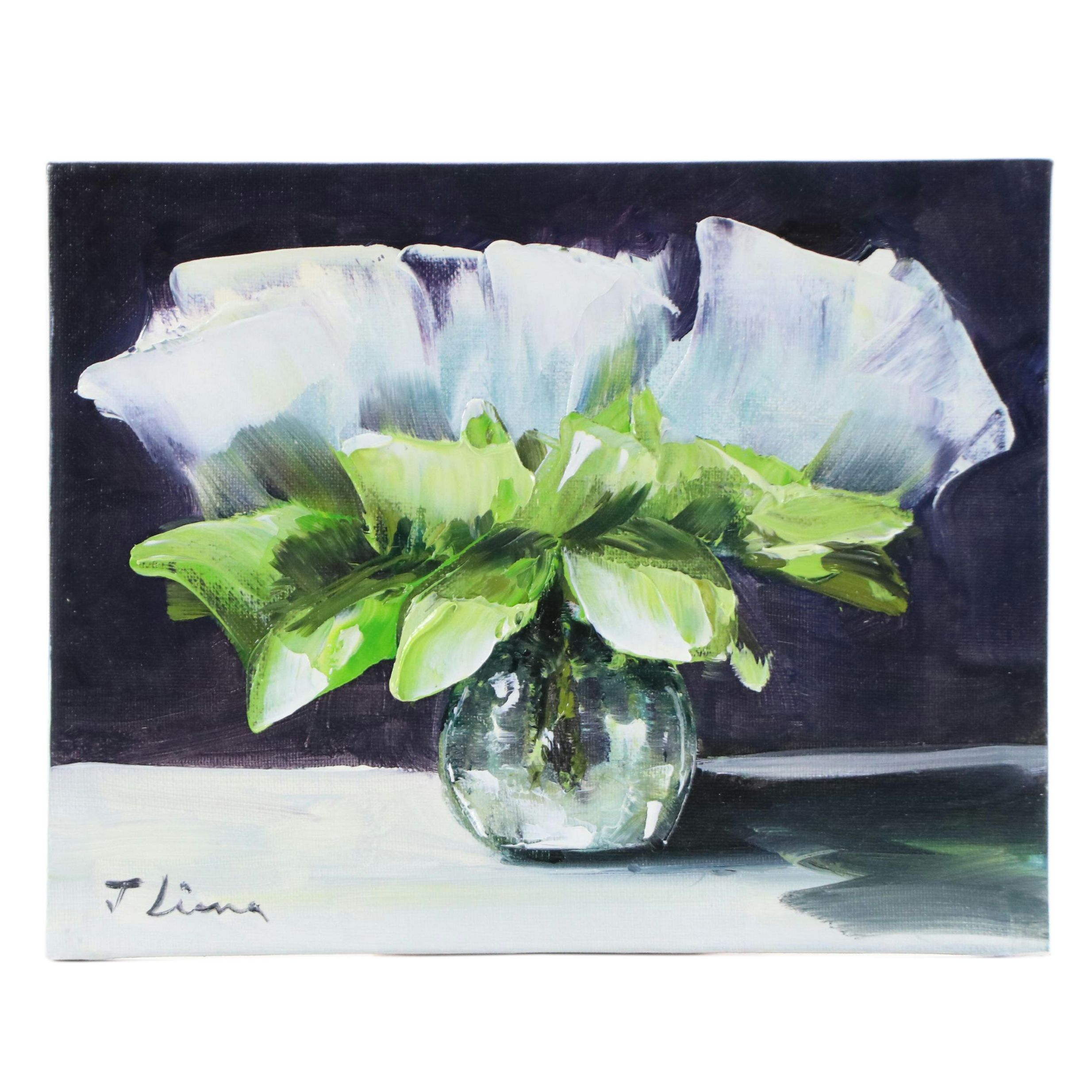 José M. Lima Floral Still Life Oil Painting, 2025