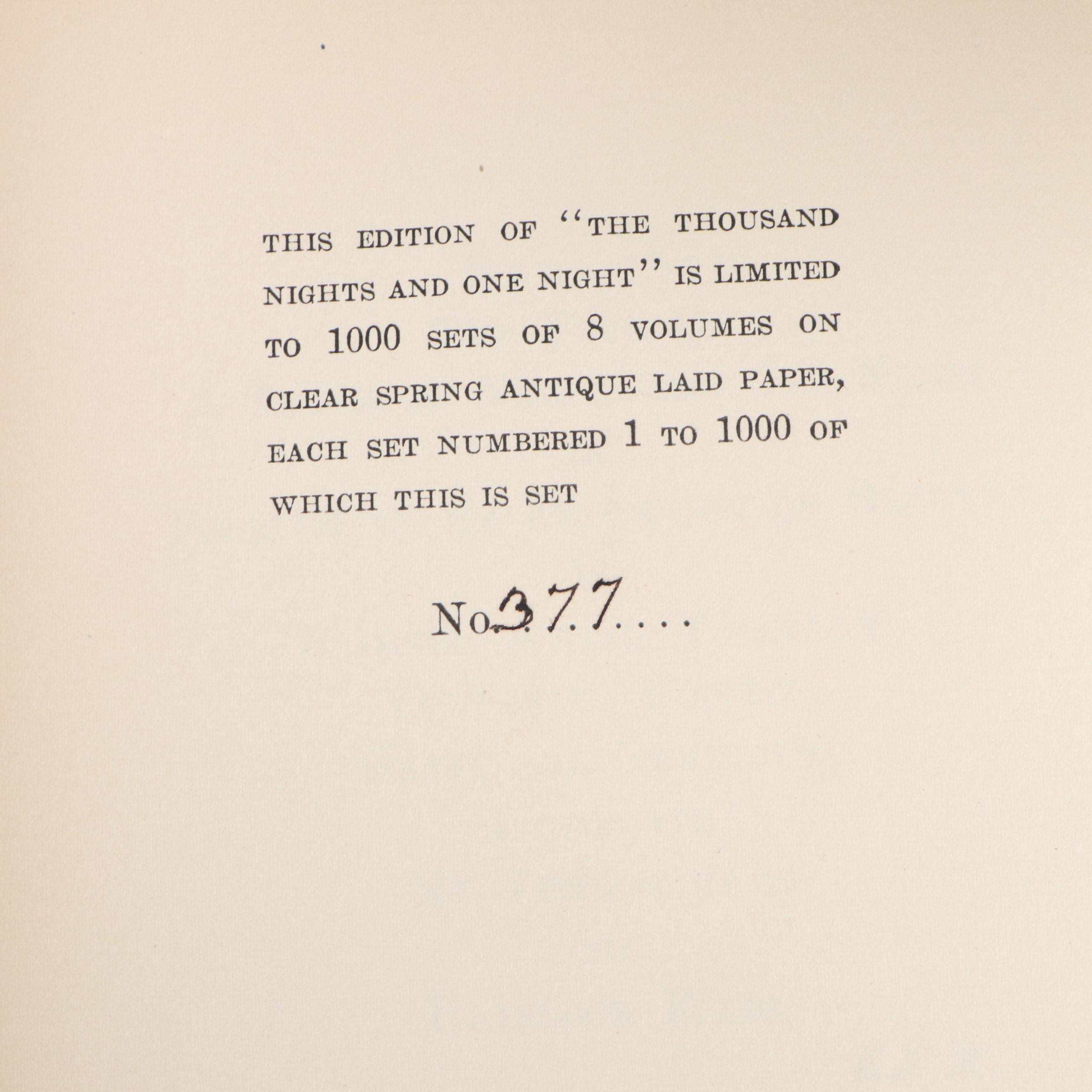 Limited Edition "The Book of the Thousand Nights and One Night" Eight-Volume Set