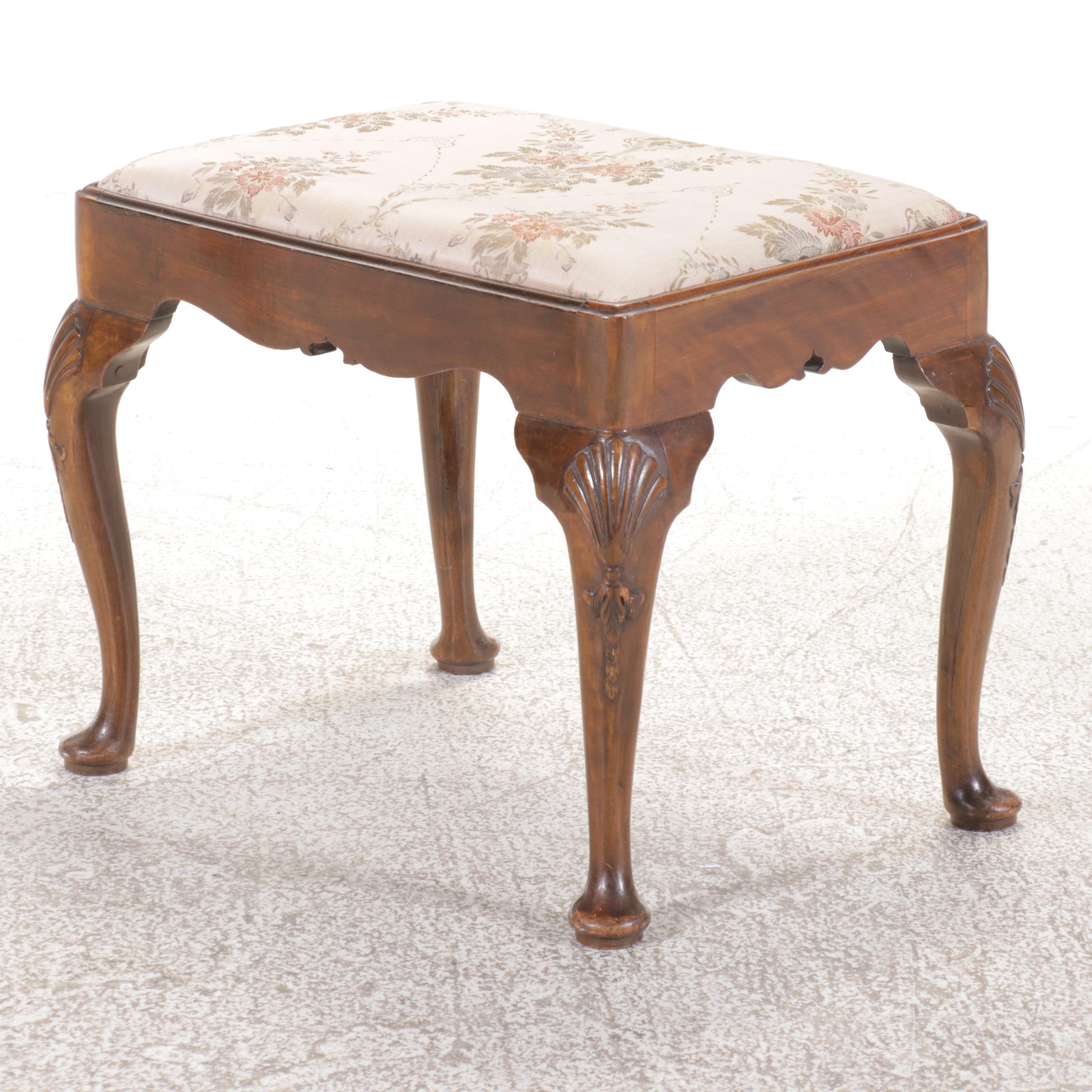 Ethan Allen Queen Anne Style Upholstered Bench and Another Bench