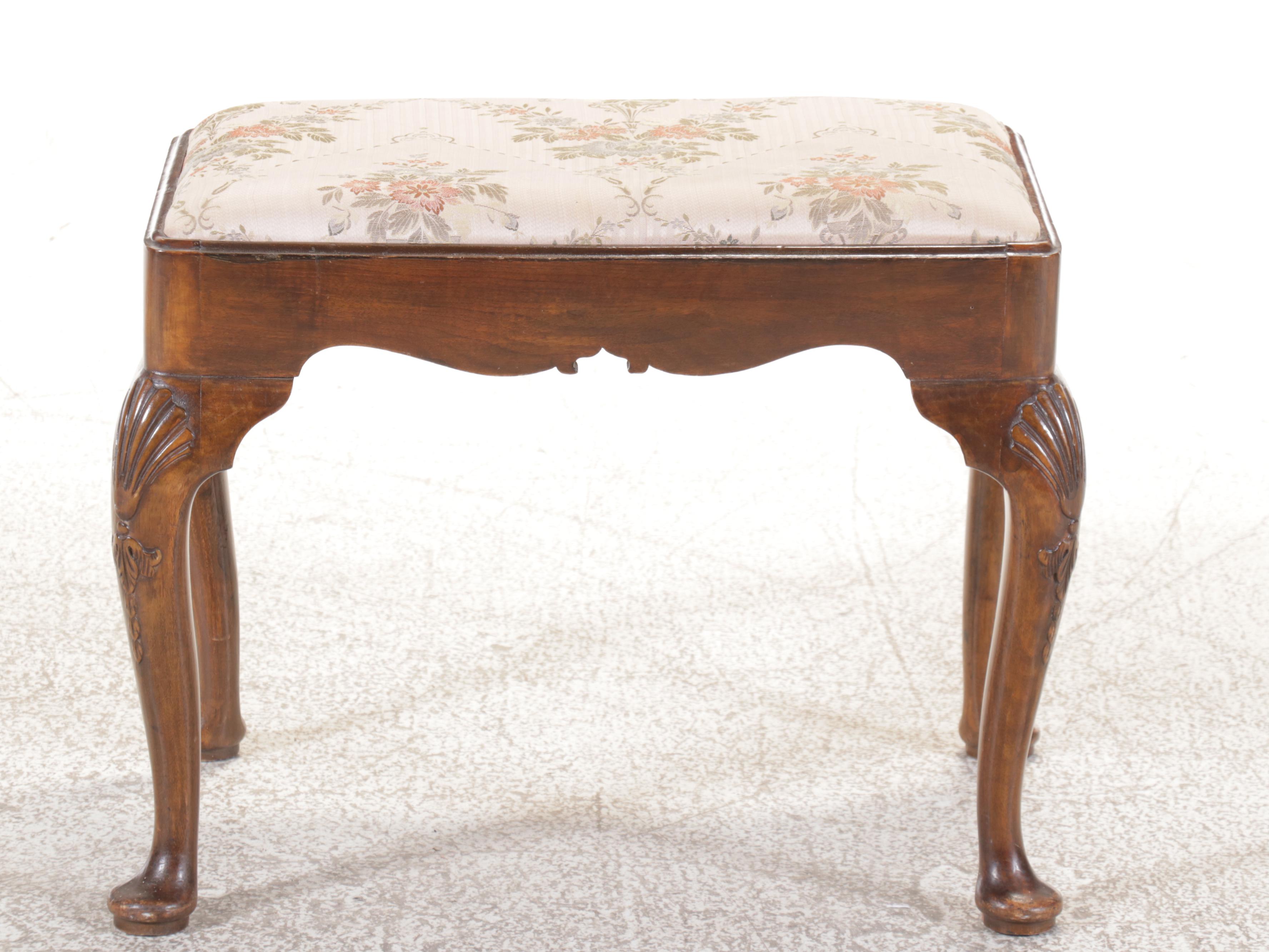 Ethan Allen Queen Anne Style Upholstered Bench and Another Bench