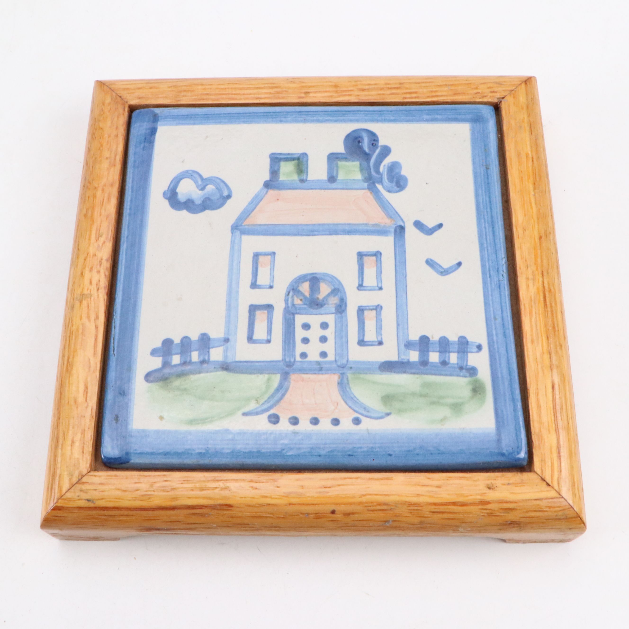 M.A. Hadley Ceramic Tile Trivet, Sugar Bowl and Lidded Vegetable Bowl