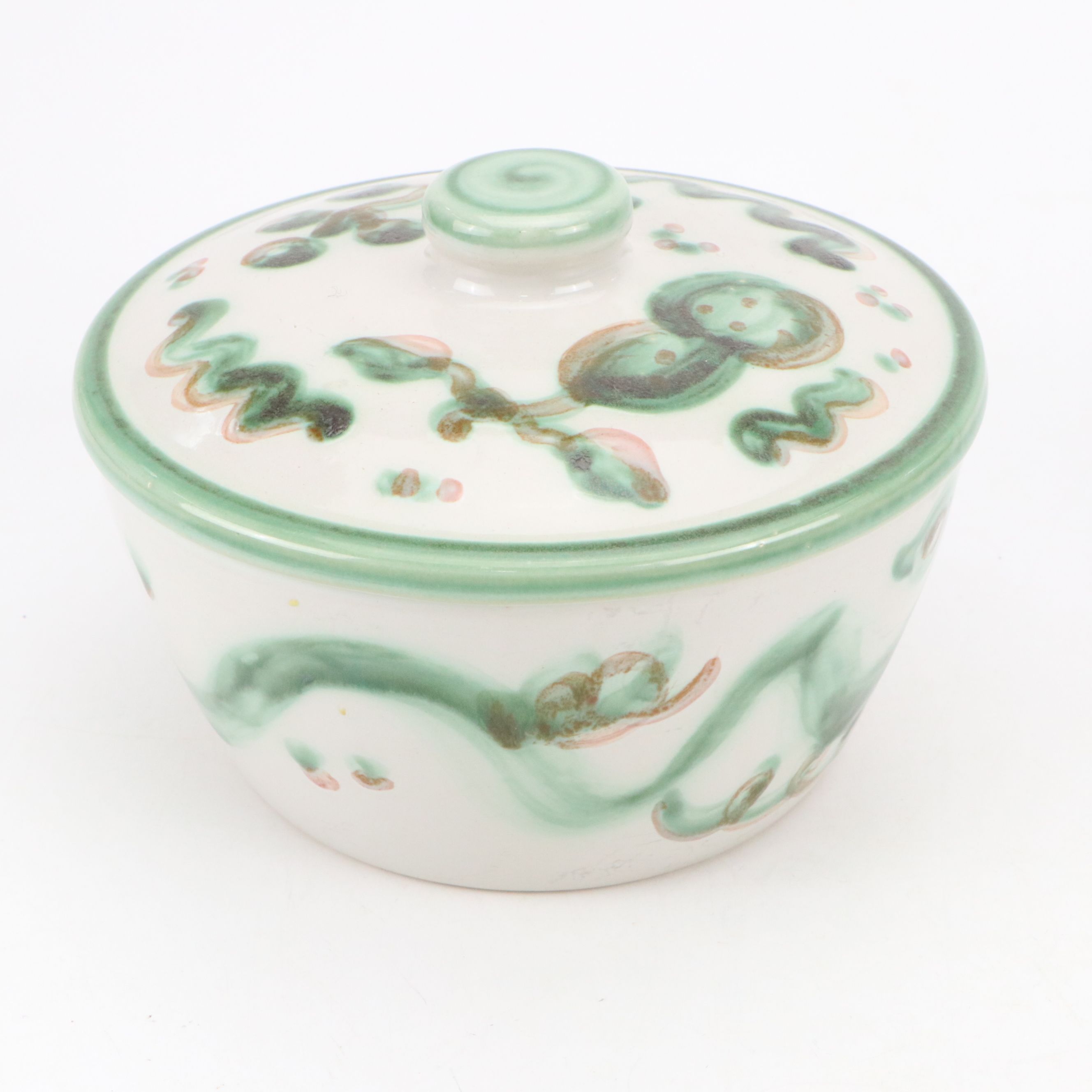 M.A. Hadley Ceramic Tile Trivet, Sugar Bowl and Lidded Vegetable Bowl