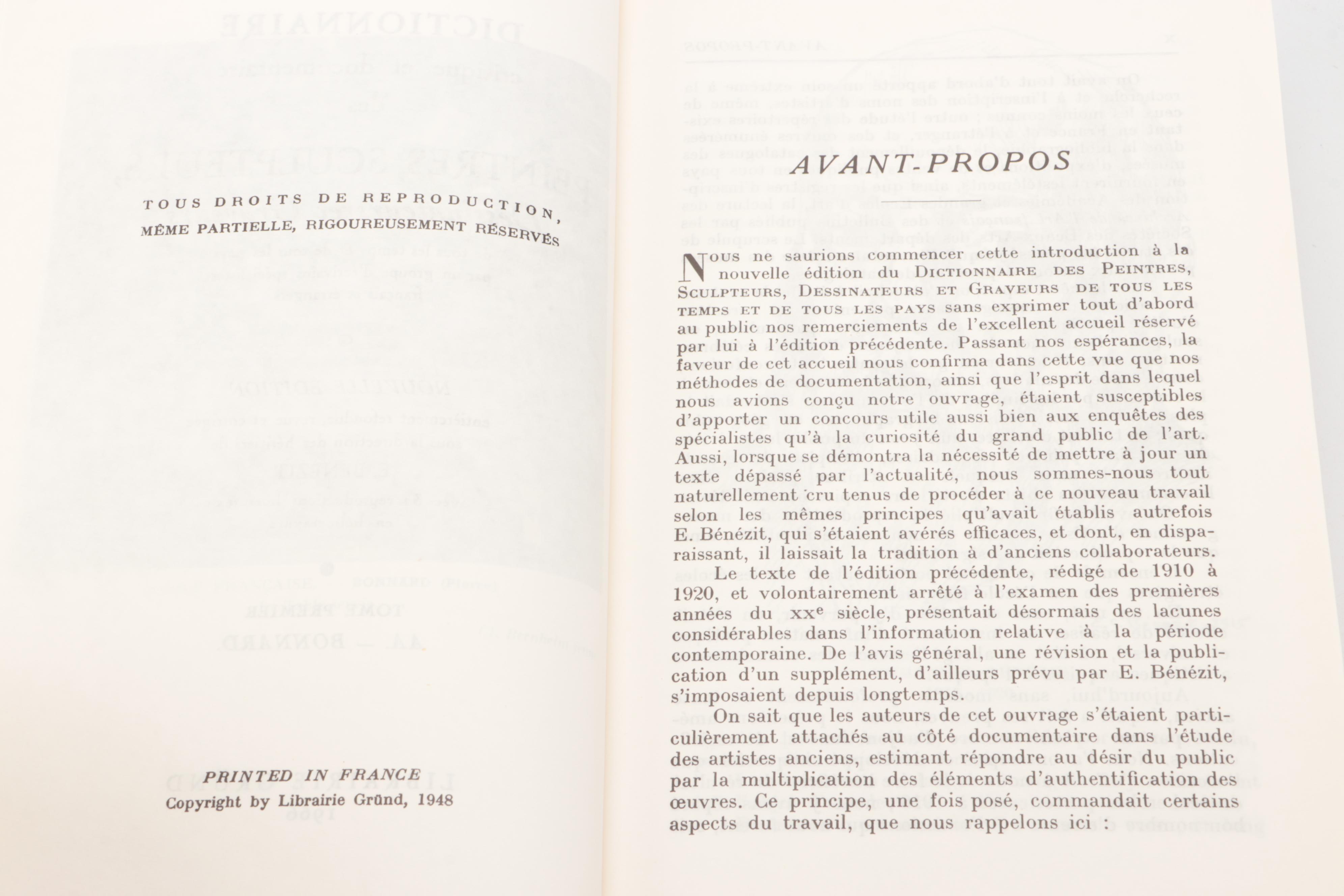 French "Dictionnaire Critique et Documentaire" Complete Set by Emmanuel Bénézit