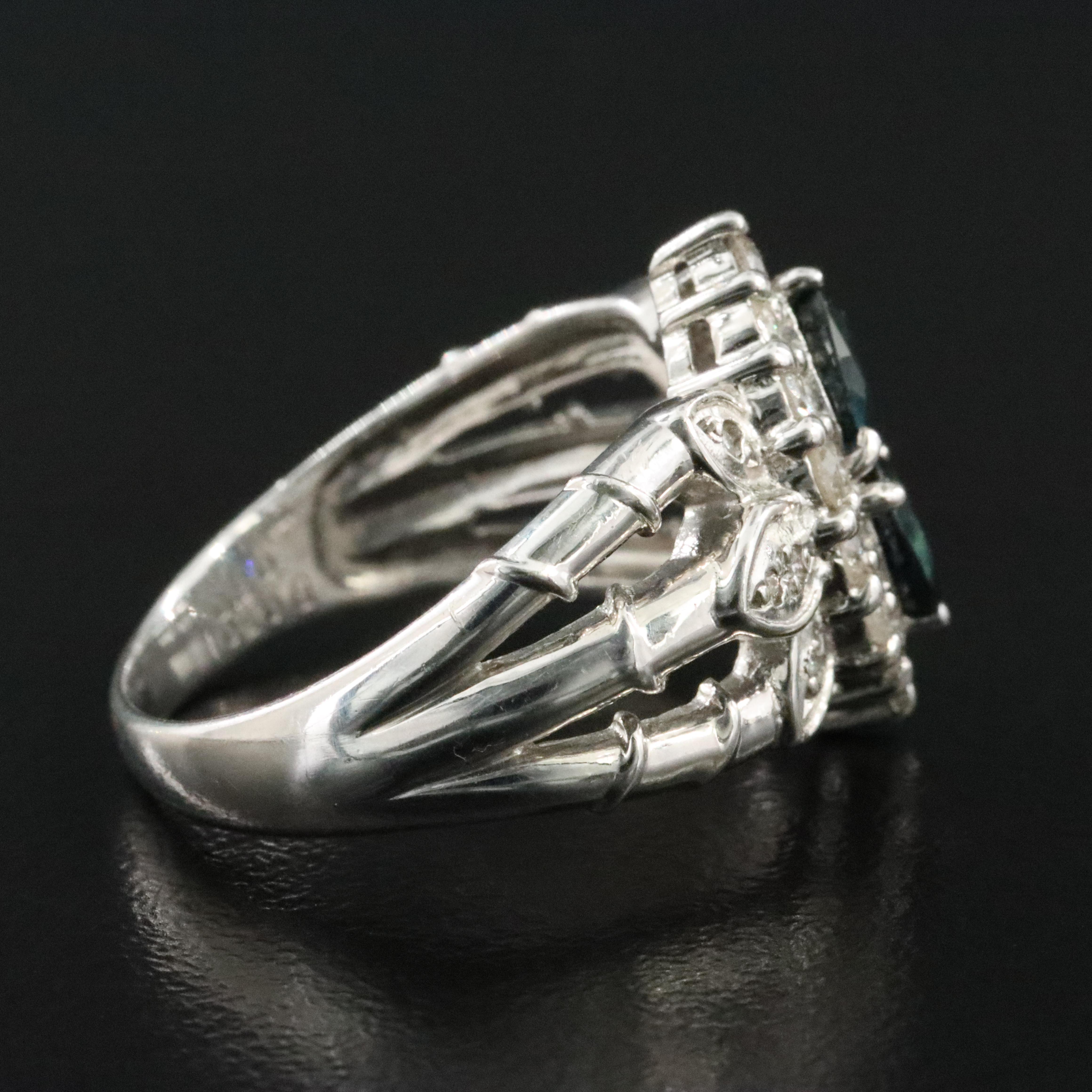 Platinum Sapphire and Diamond Ring