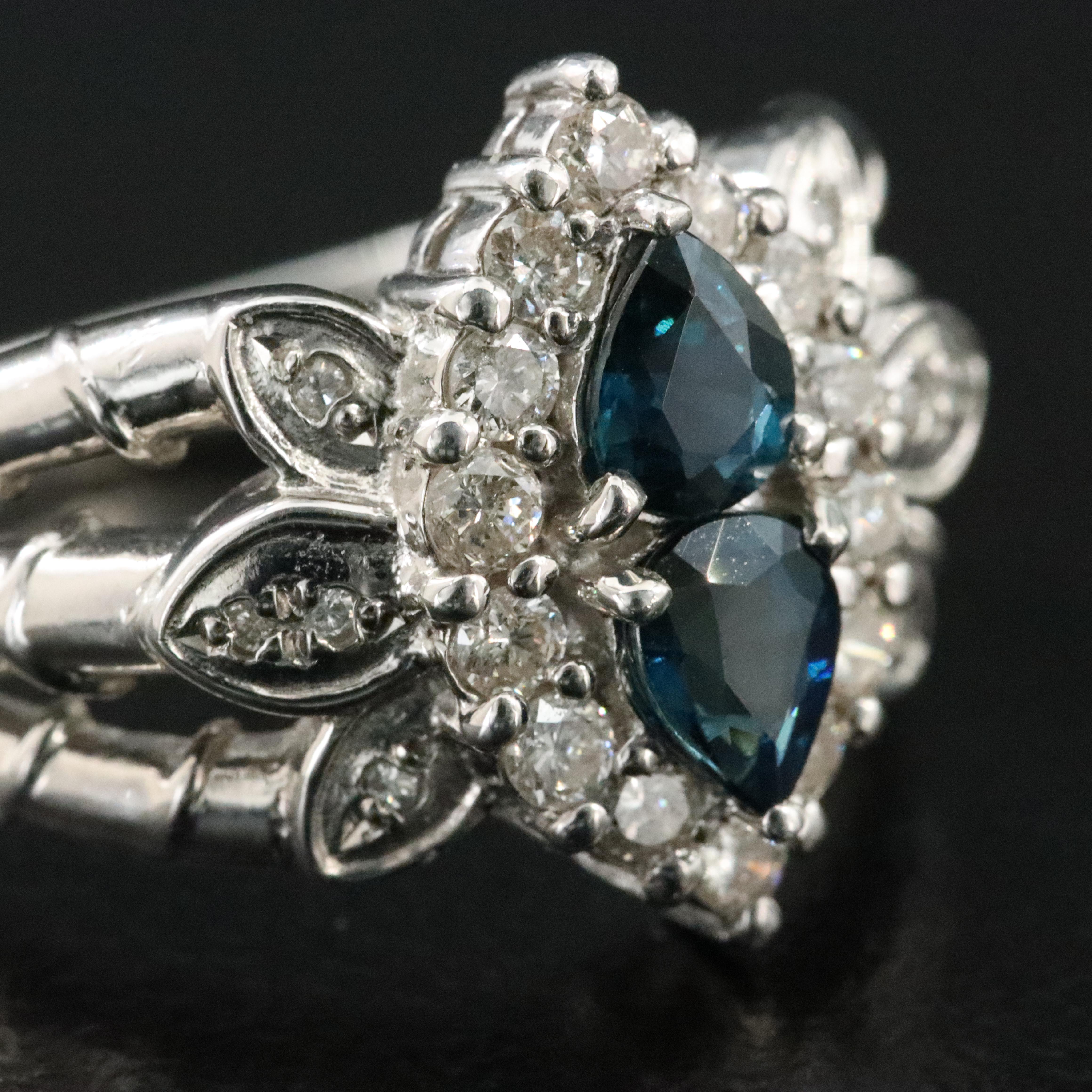 Platinum Sapphire and Diamond Ring