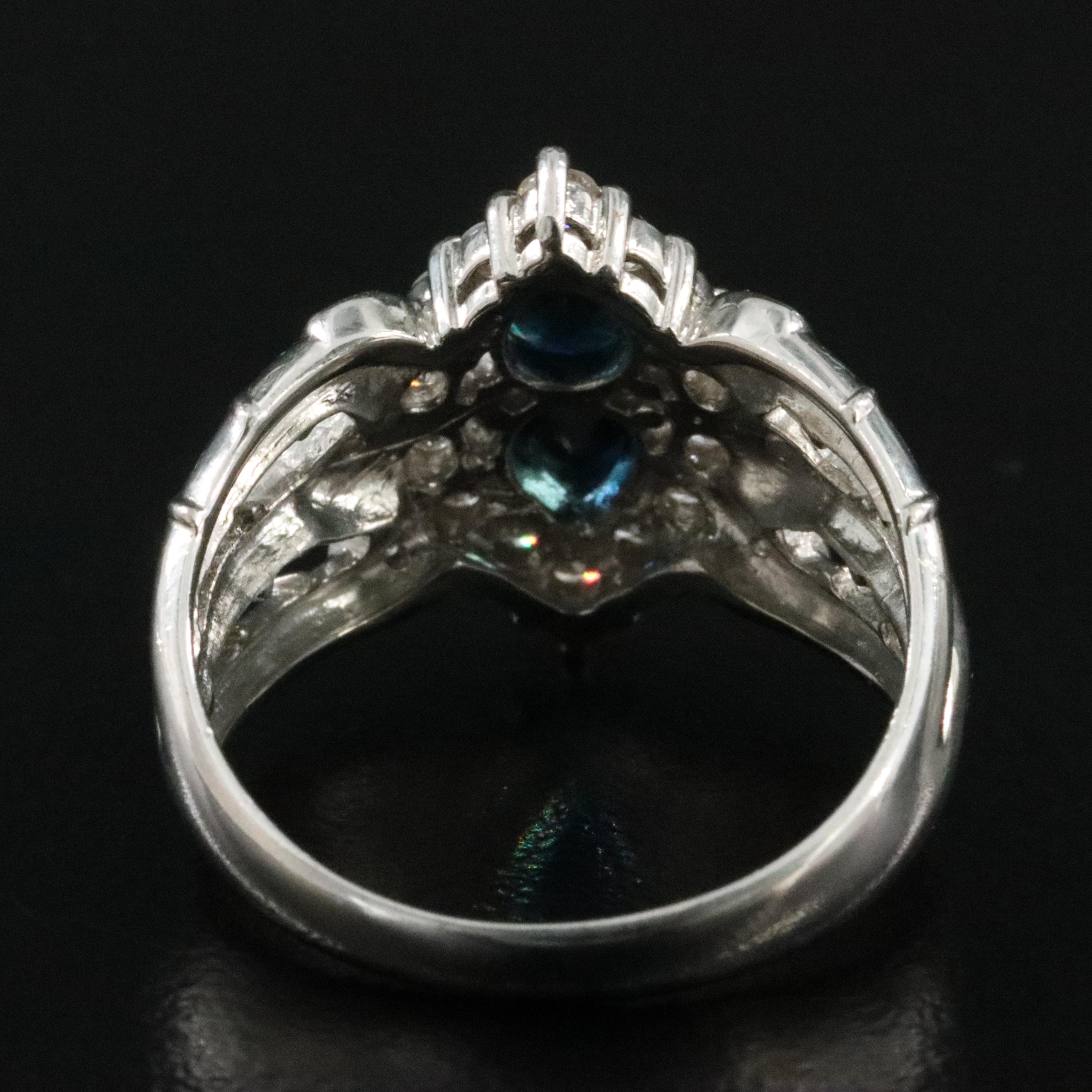 Platinum Sapphire and Diamond Ring