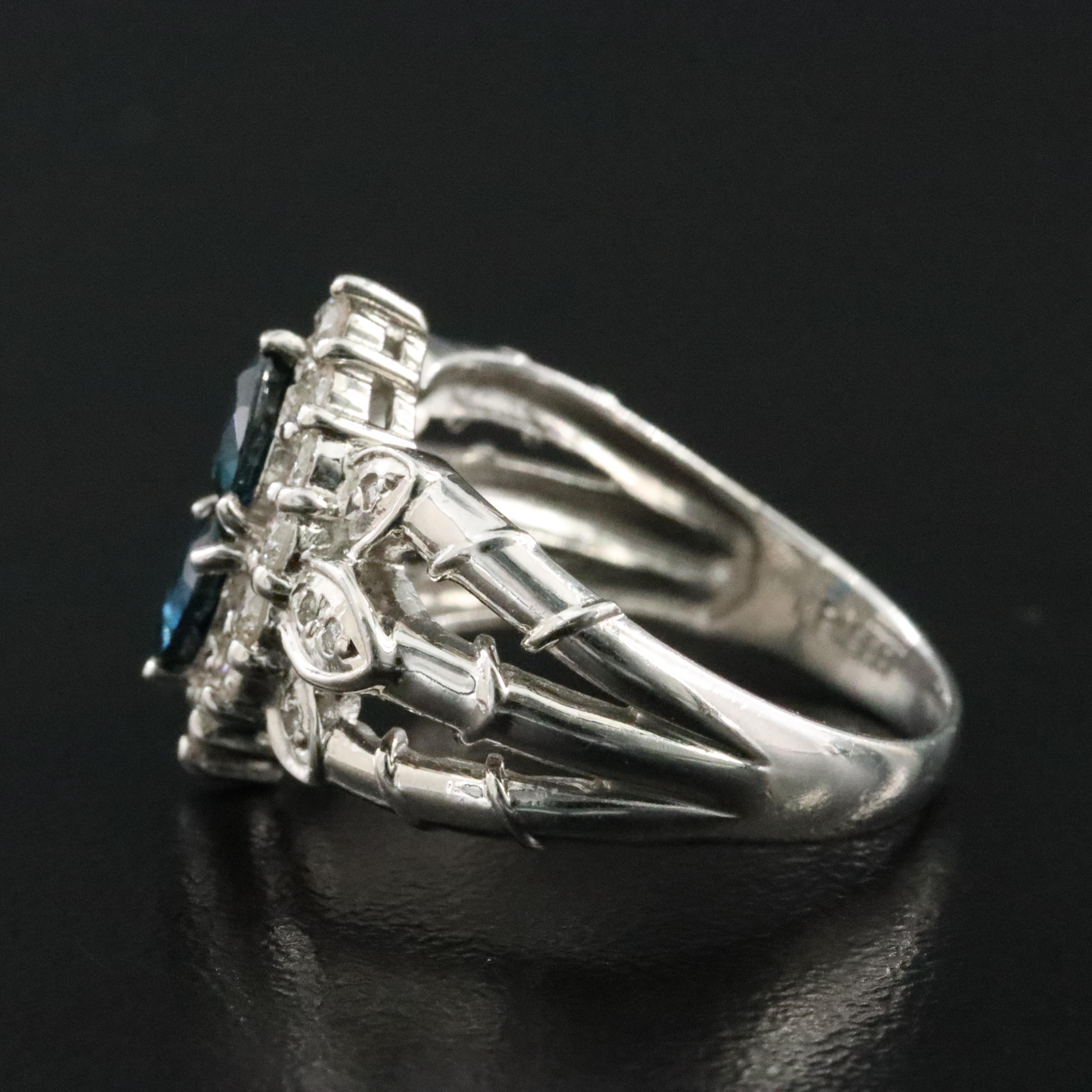 Platinum Sapphire and Diamond Ring
