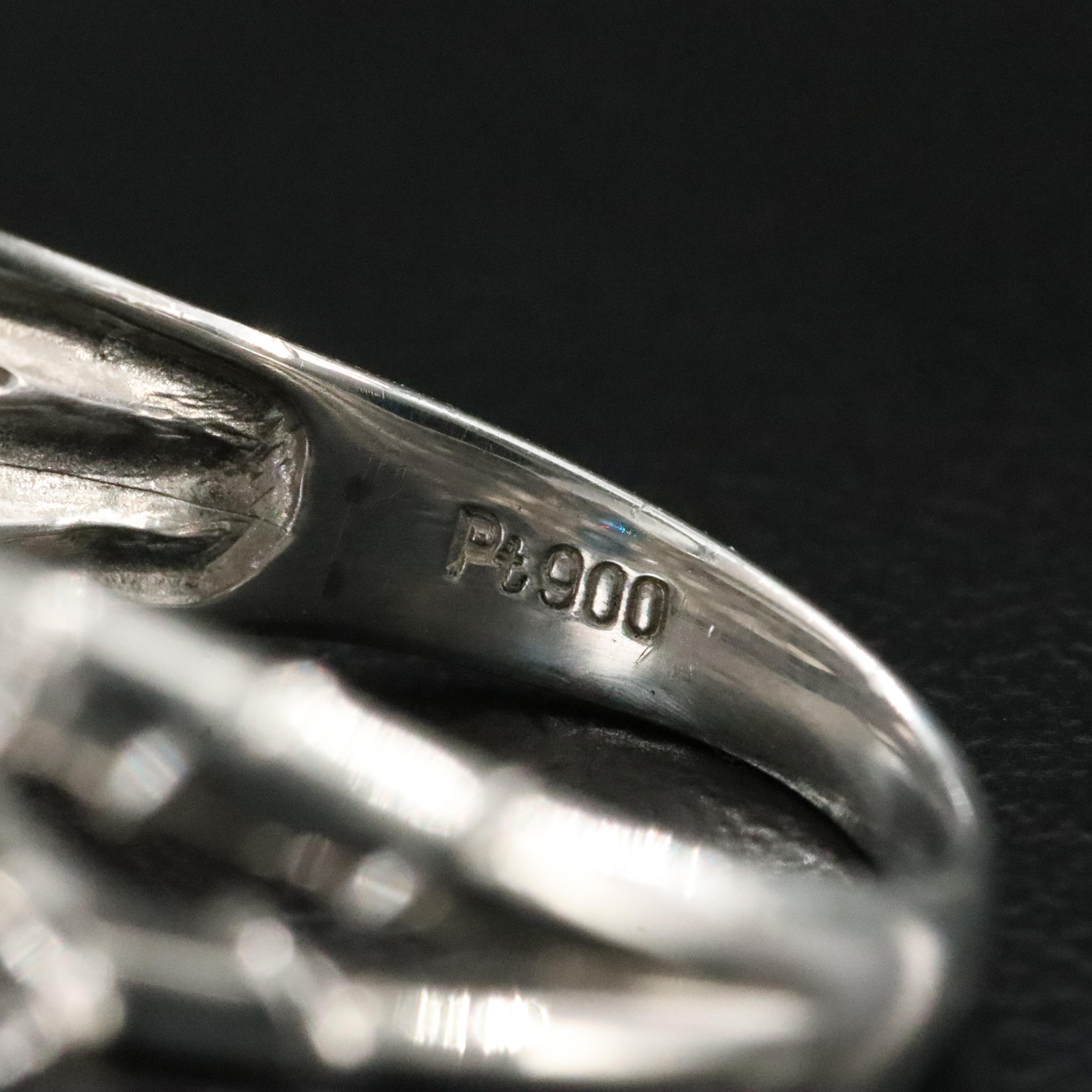 Platinum Sapphire and Diamond Ring