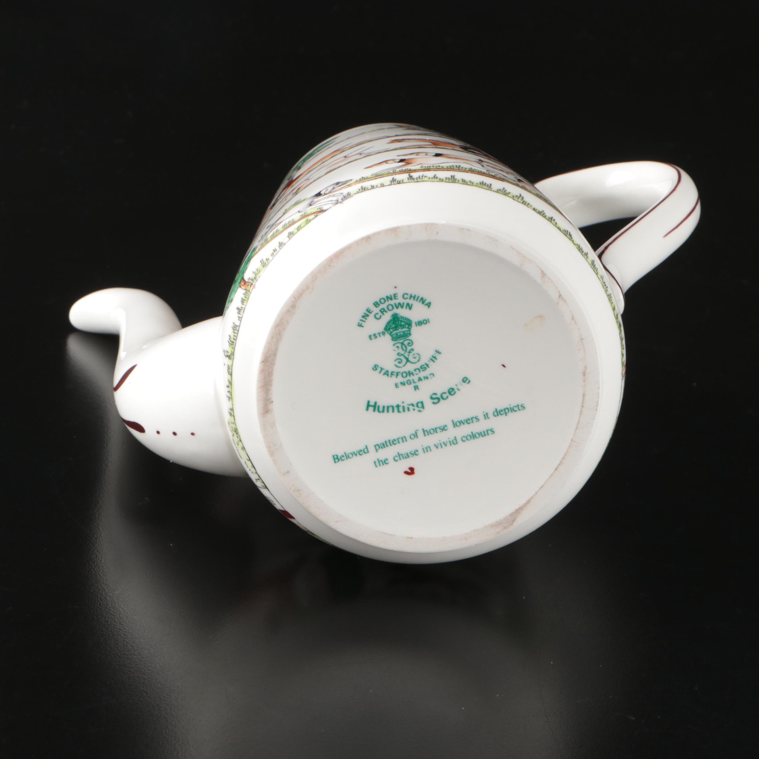 Crown Staffordshire "Hunting Scene" Porcelain Table Accessories