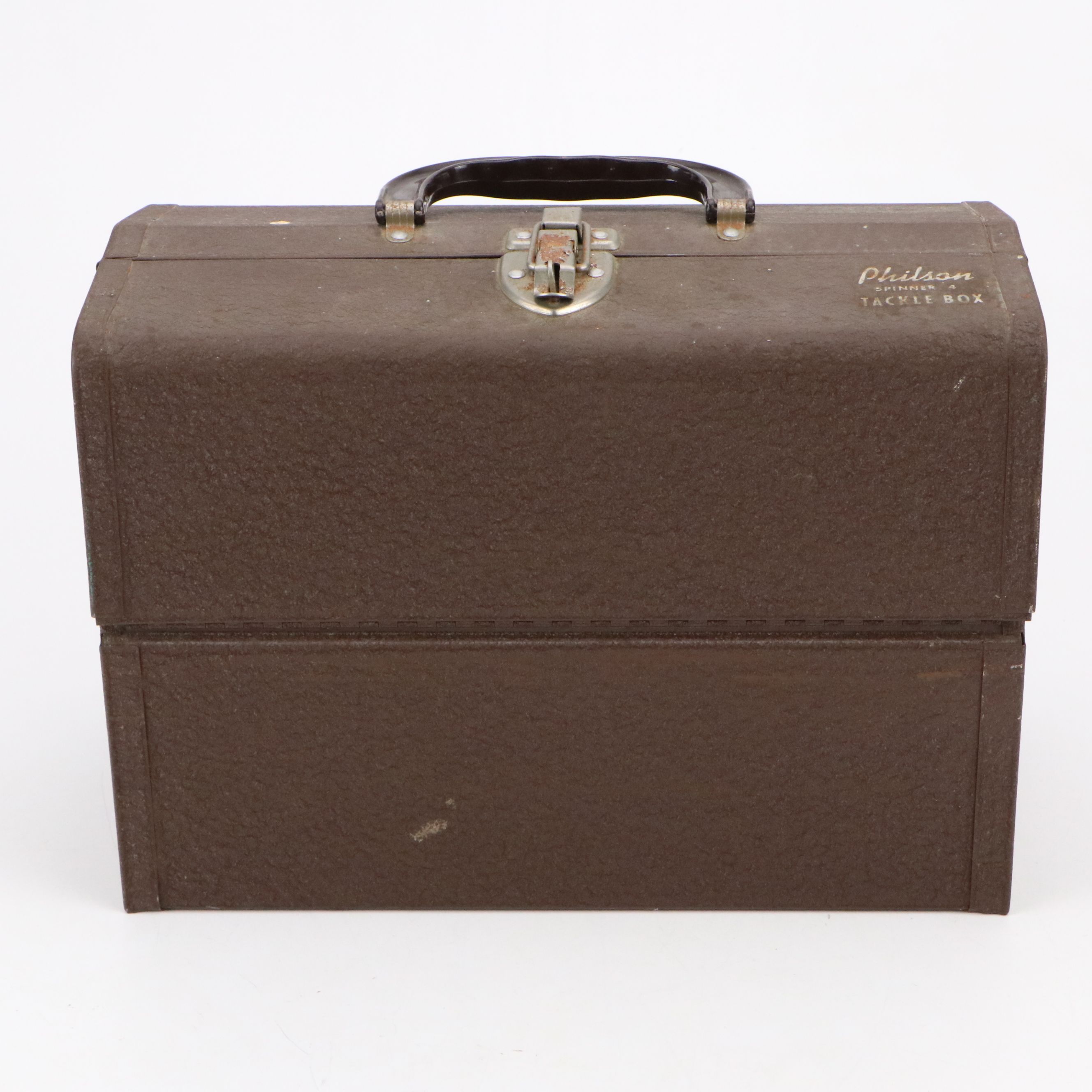 Philson "Spinner 4" Metal Tackle Box with Other Vintage Fishing Gear, 1960s