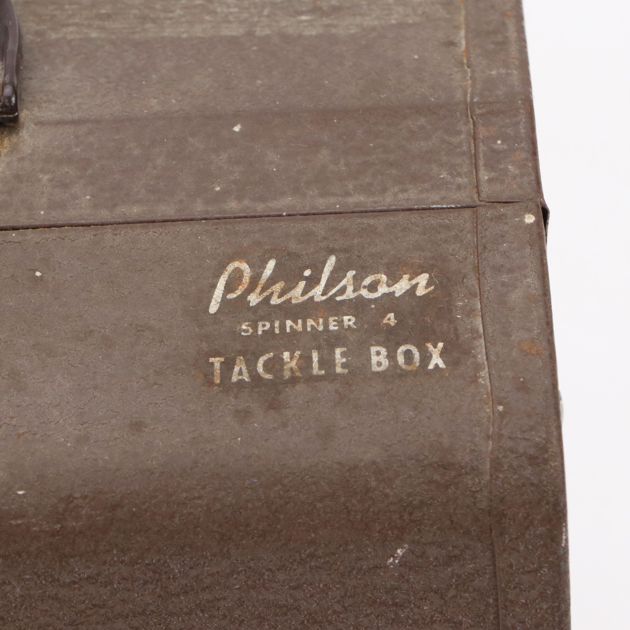 Philson "Spinner 4" Metal Tackle Box with Other Vintage Fishing Gear, 1960s