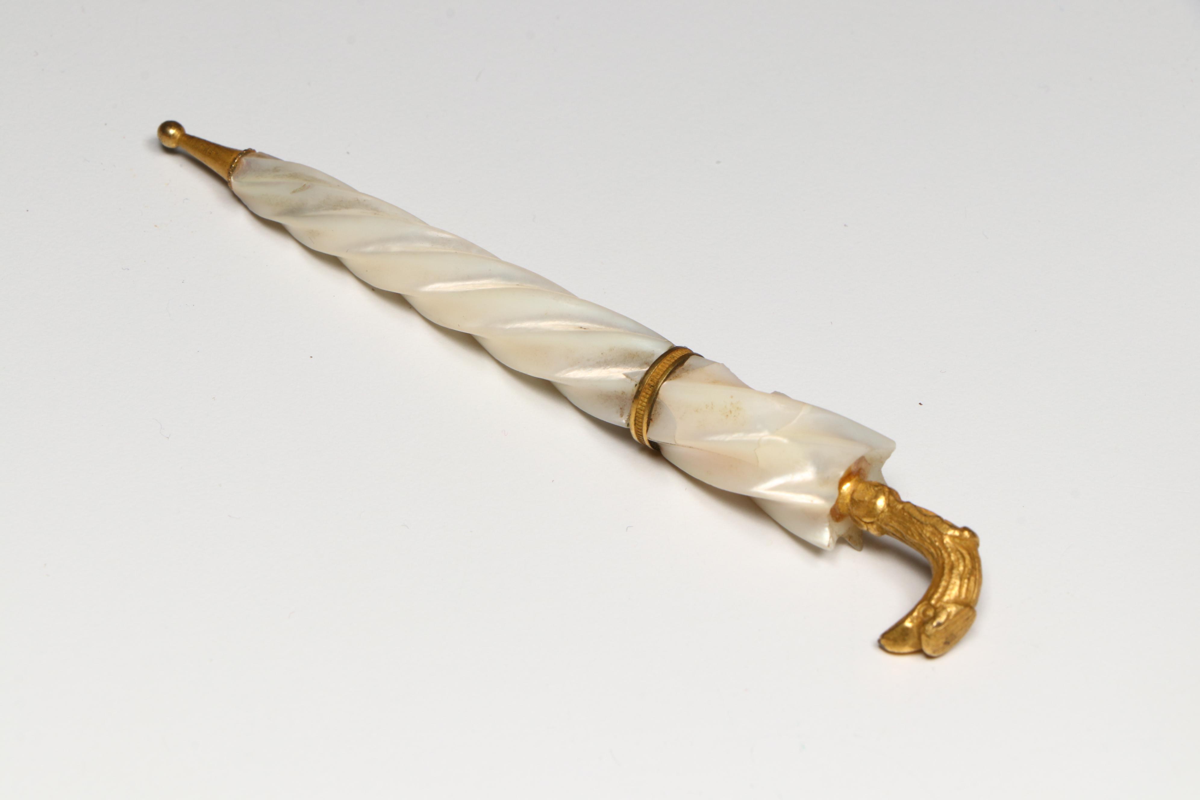 Umbrella Resin and Glass Perfume Bottles with Other Glass Bottle and Brass Plate