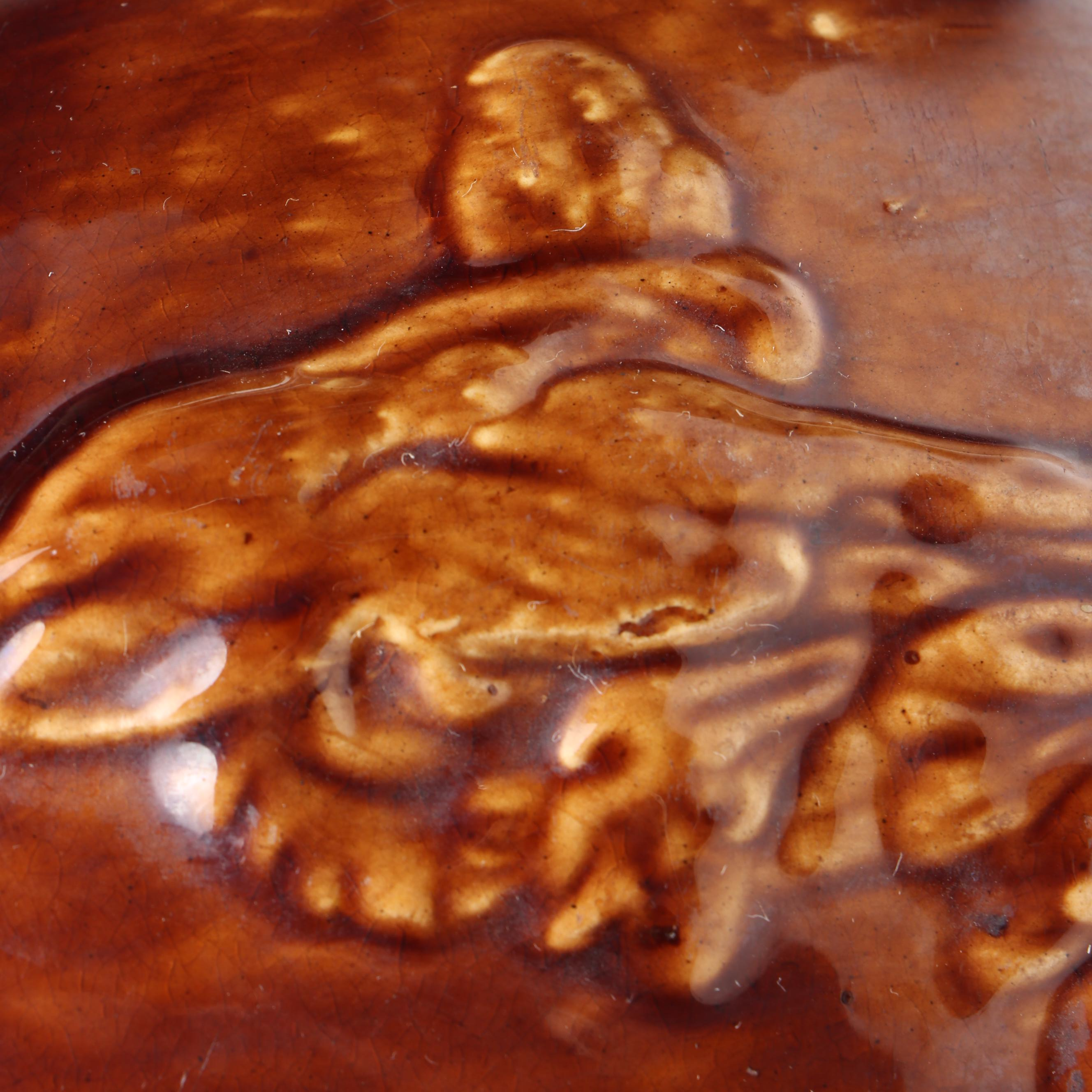 Bennington Rockingham Glazed Molded Earthenware Pitchers