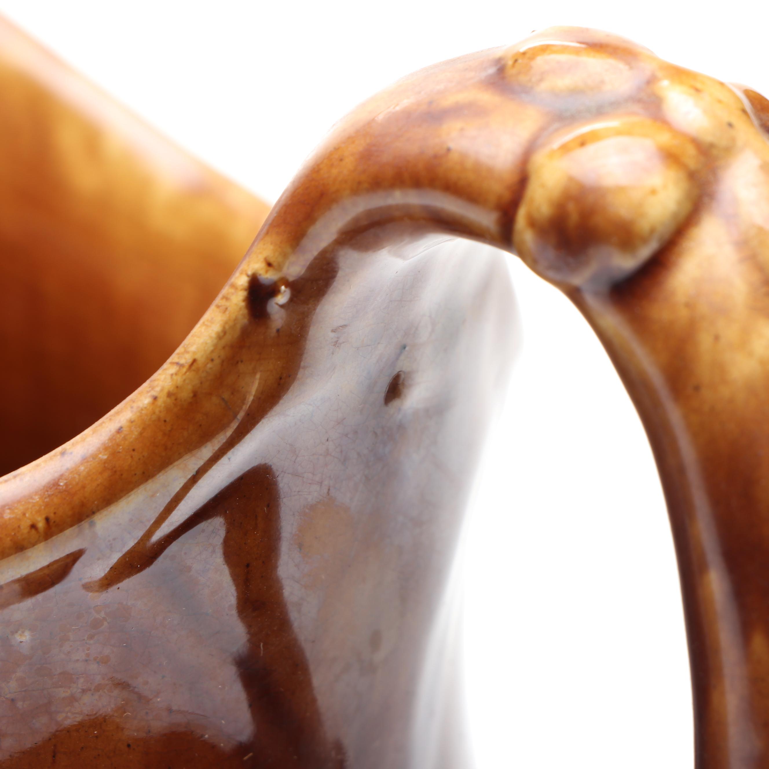 Bennington Rockingham Glazed Molded Earthenware Pitchers