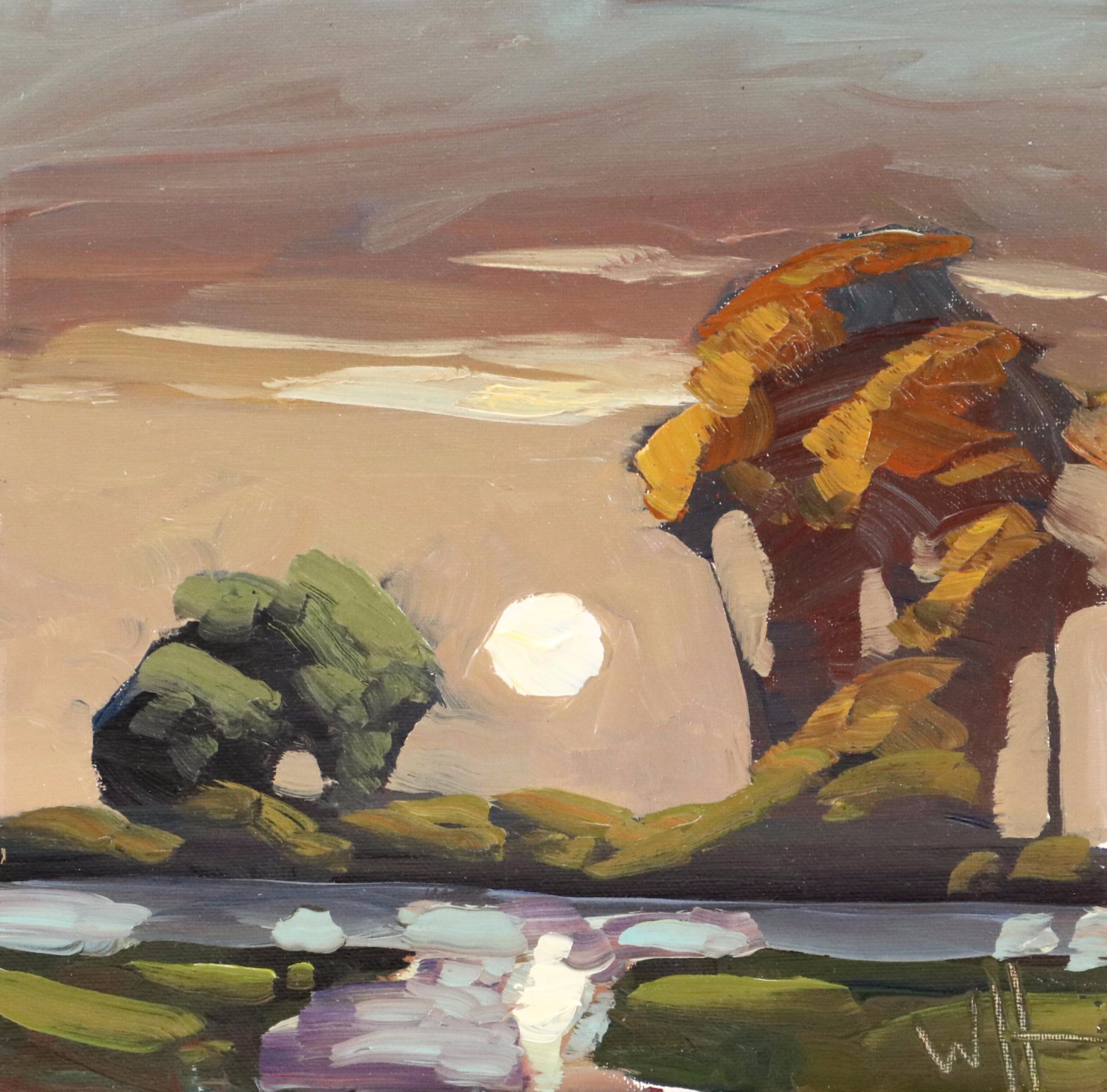 William Hawkins Sunset Landscape Oil Painting, 2025