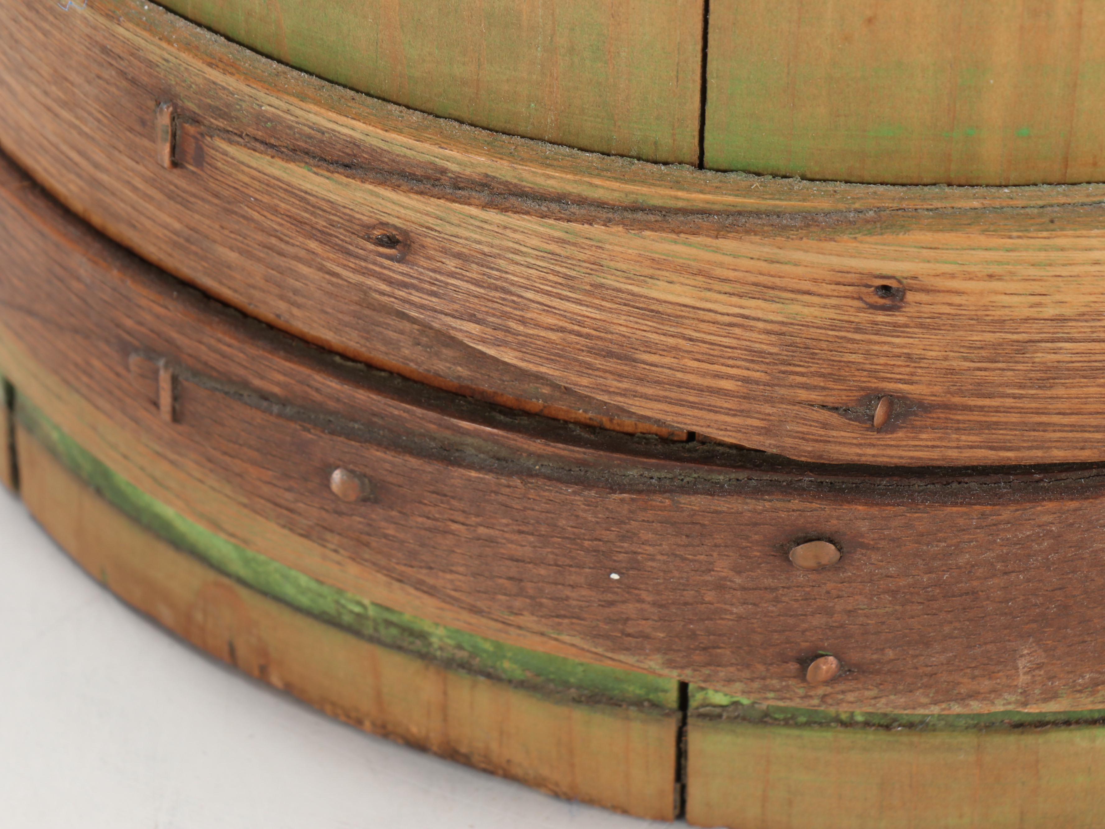 Wooden Firkin with Painted Wood Apples
