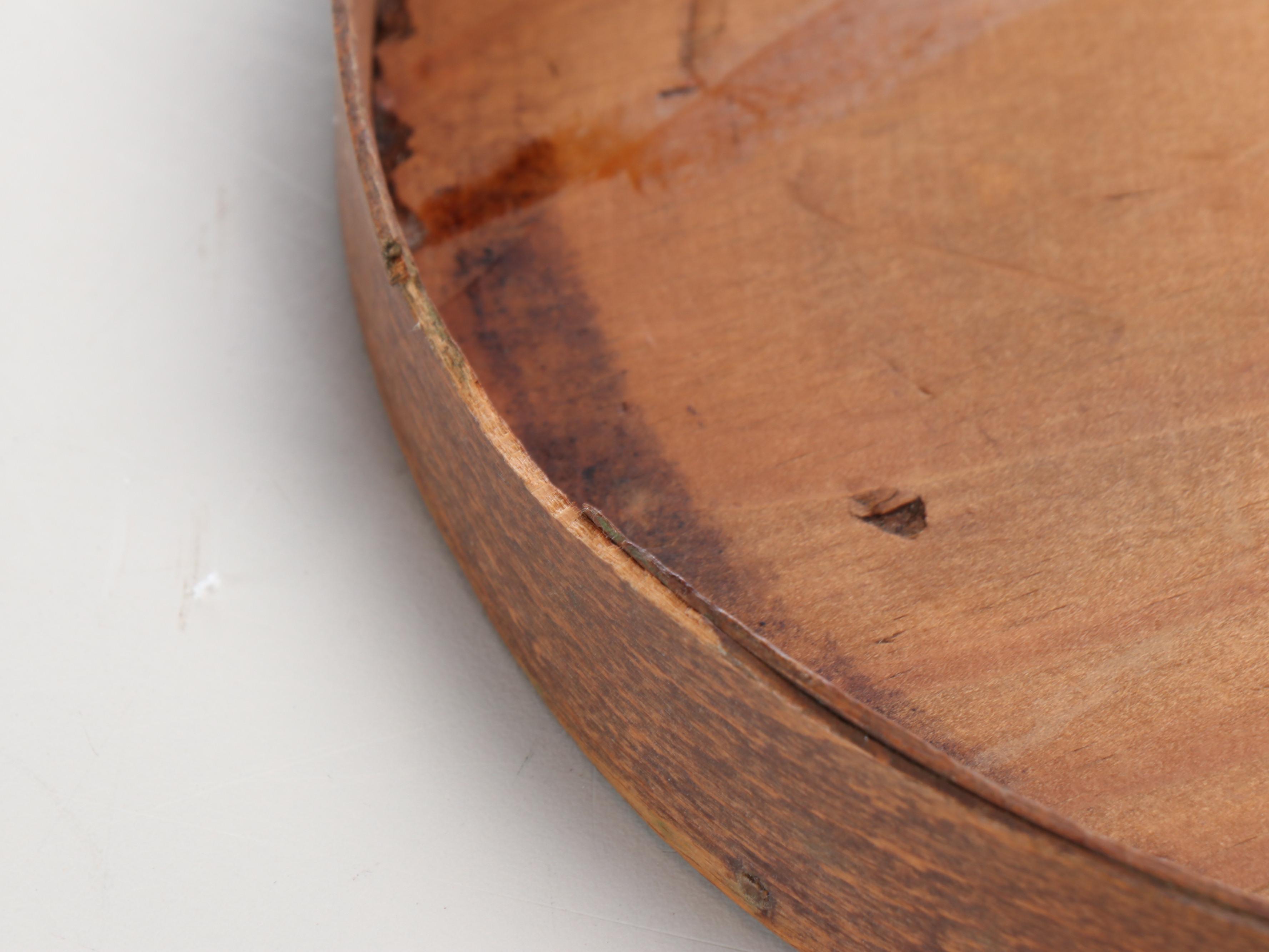 Wooden Firkin with Painted Wood Apples