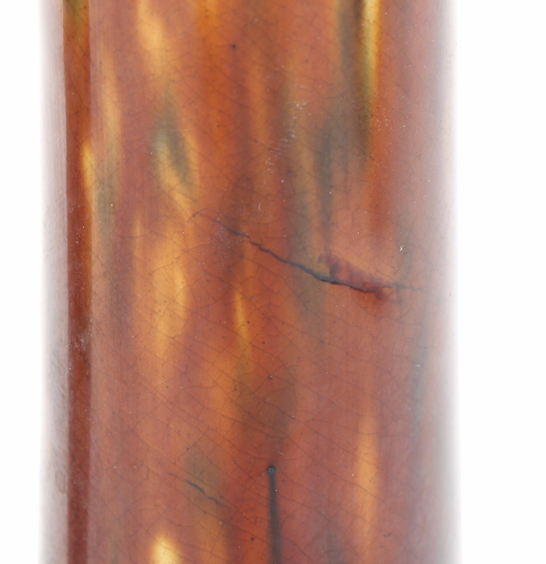 Bennington Rockingham Glazed Ceramic Candlesticks and Platter, 19th Century