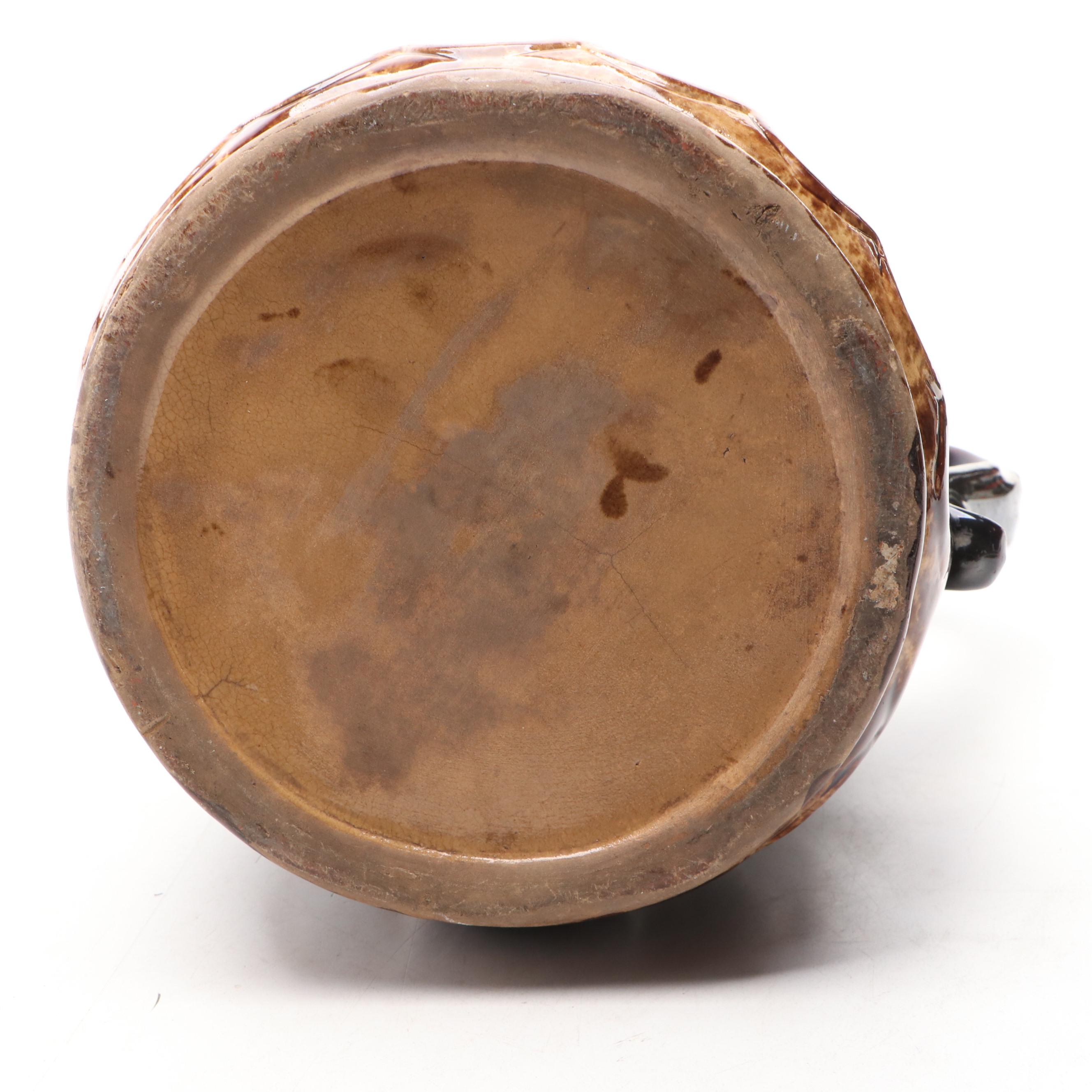Rockingham Style Brown Glaze Ceramic Pitcher, 19th Century