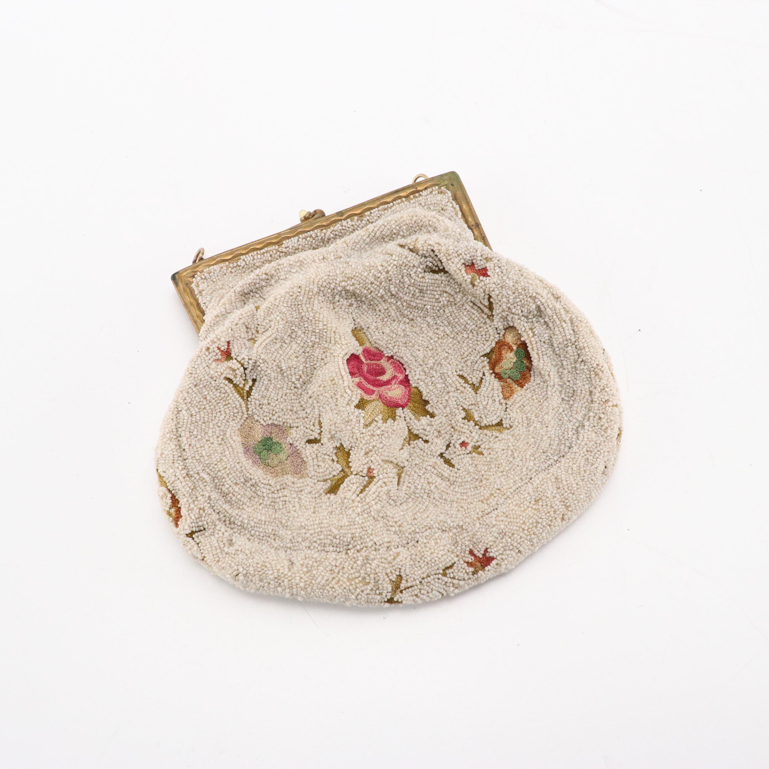 Walborg Glass Bead Bag, French Microbead/Petit Point Purse, and More