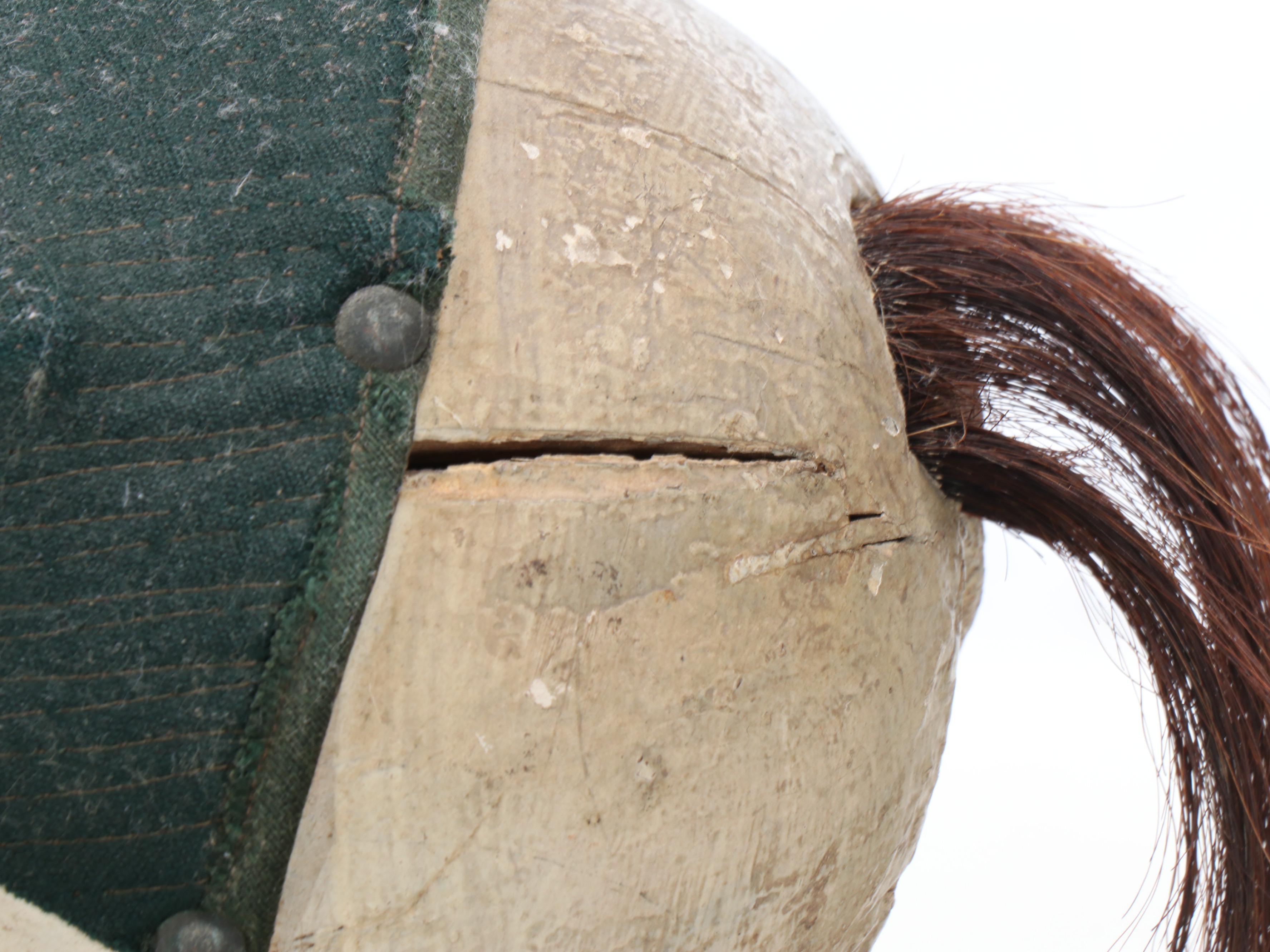 Primitive Style Polychrome Wood Rocking Horse, 20th Century