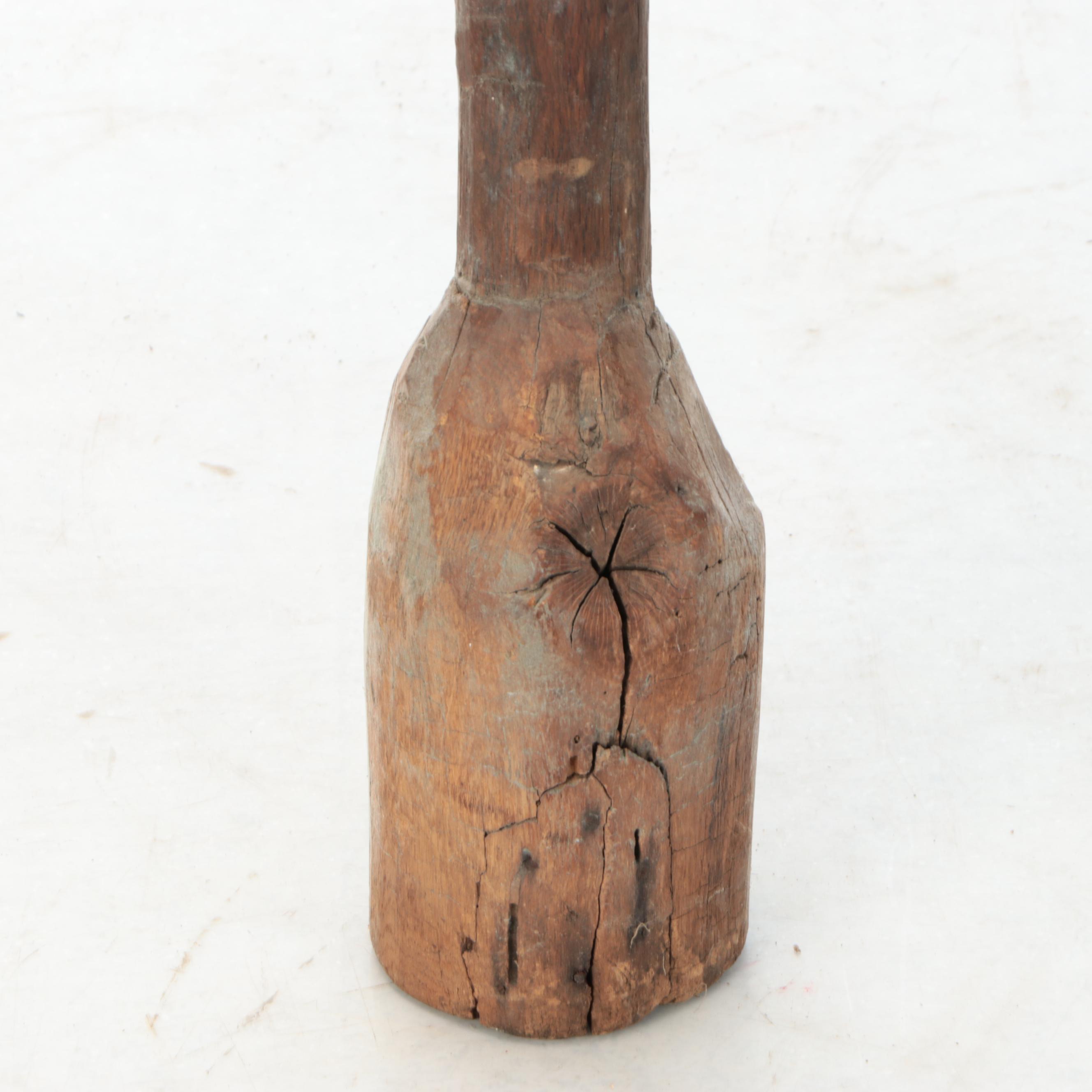 Carved Wood Grain Pestle or Masher, Antique