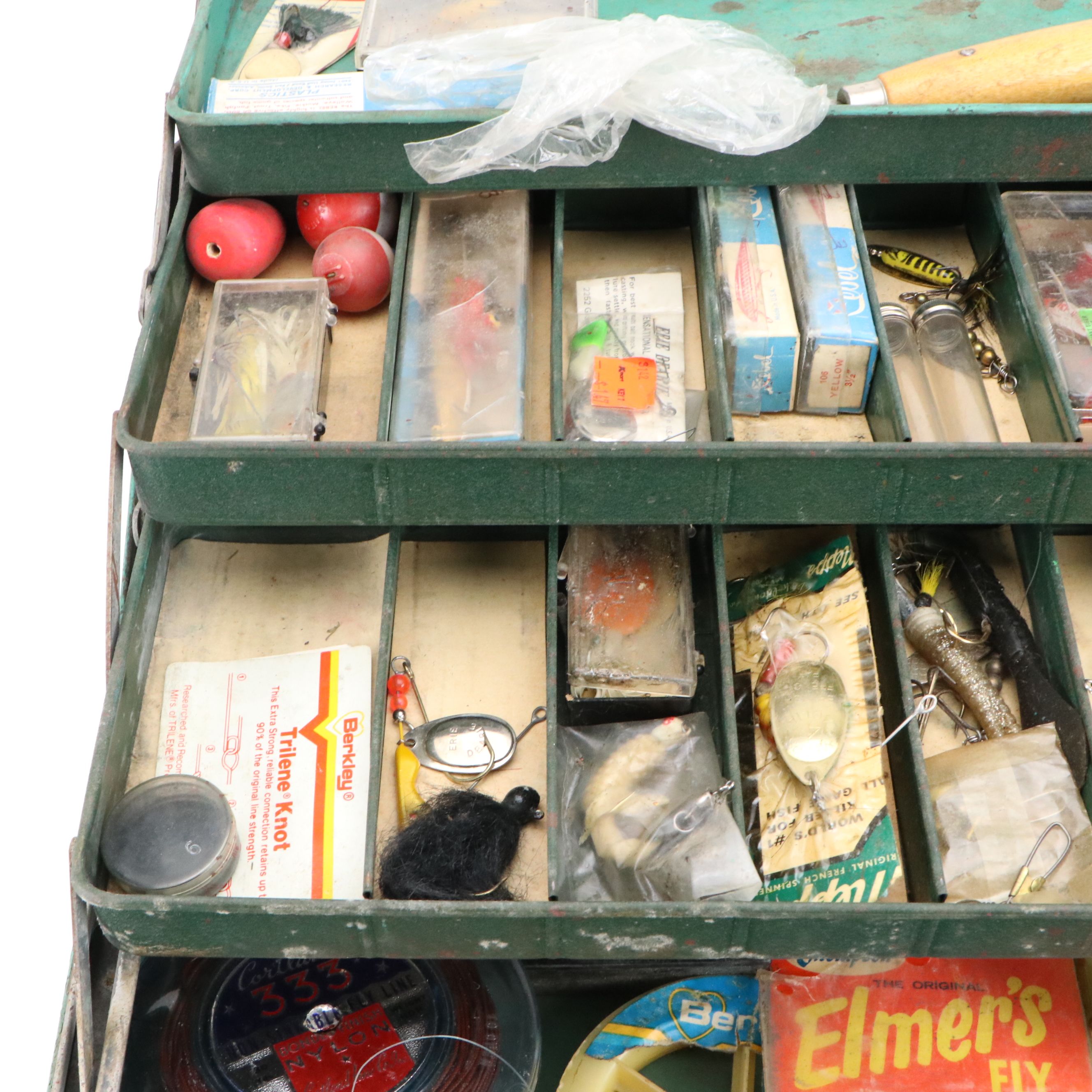 Vintage Tackle Box with Fishing Gear