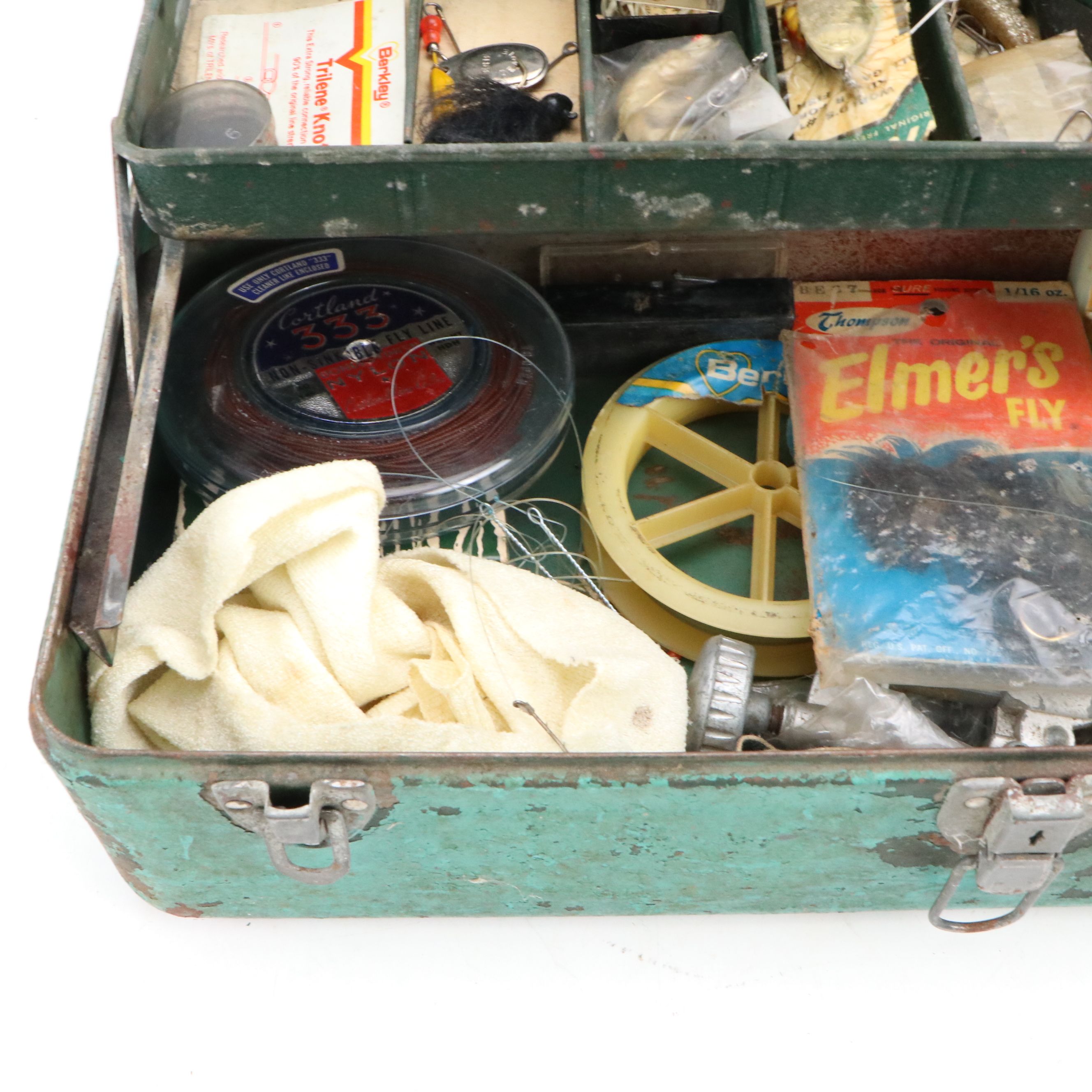 Vintage Tackle Box with Fishing Gear