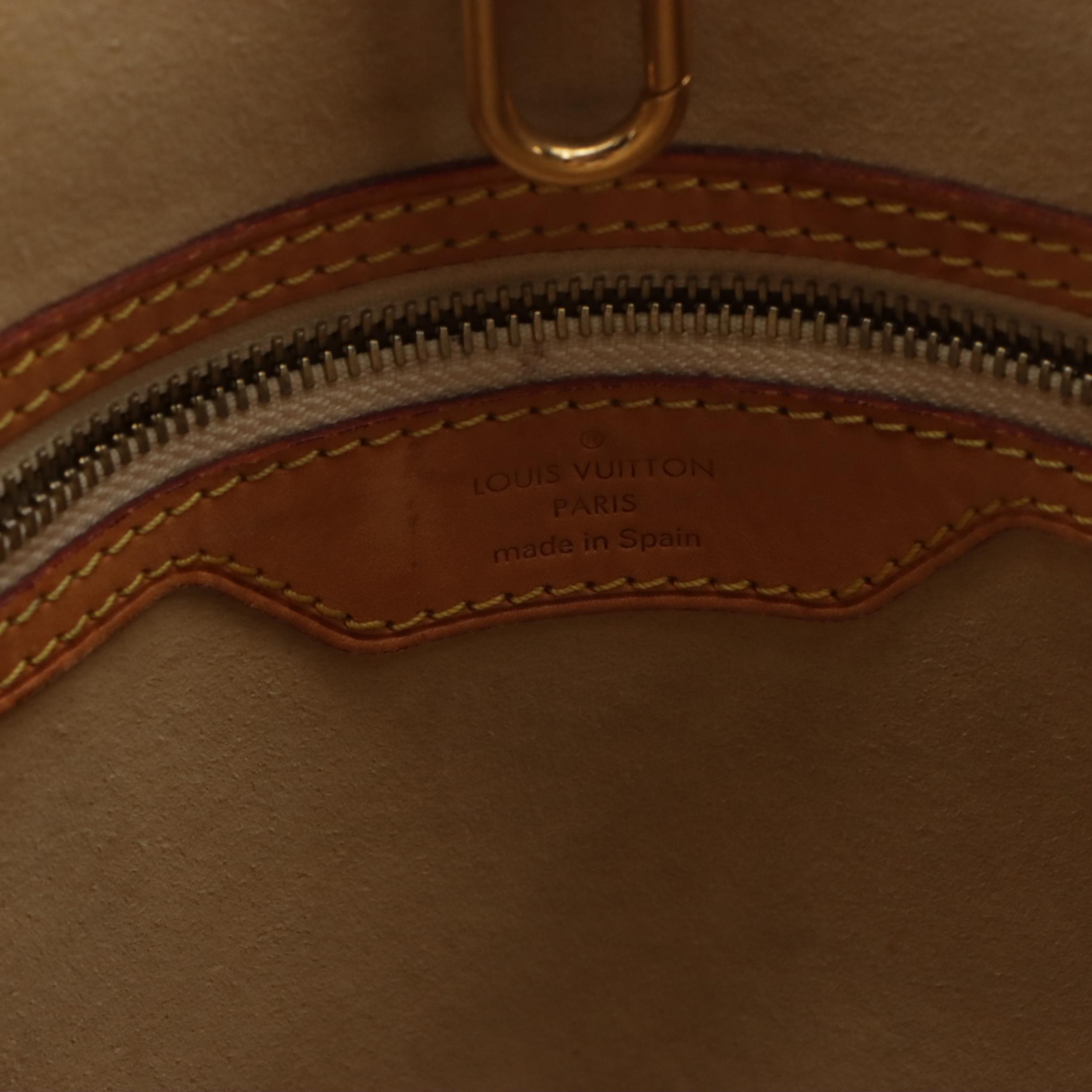 Louis Vuitton Hampstead MM Bag in Damier Azur Canvas and Vachetta Leather