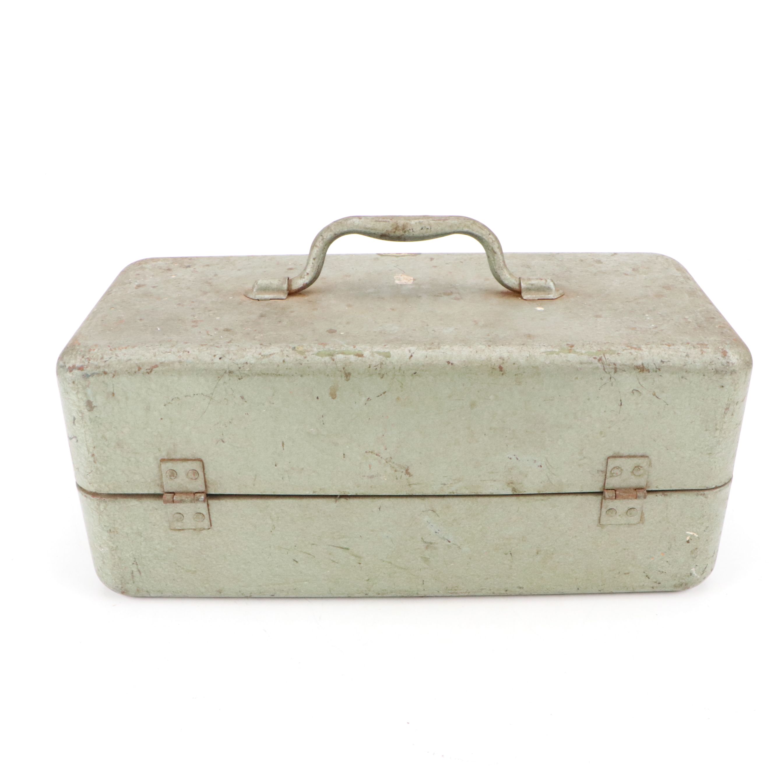 Falls City "My Buddy" Metal Tackle Box with Assorted Supplies, 1950s-1960s