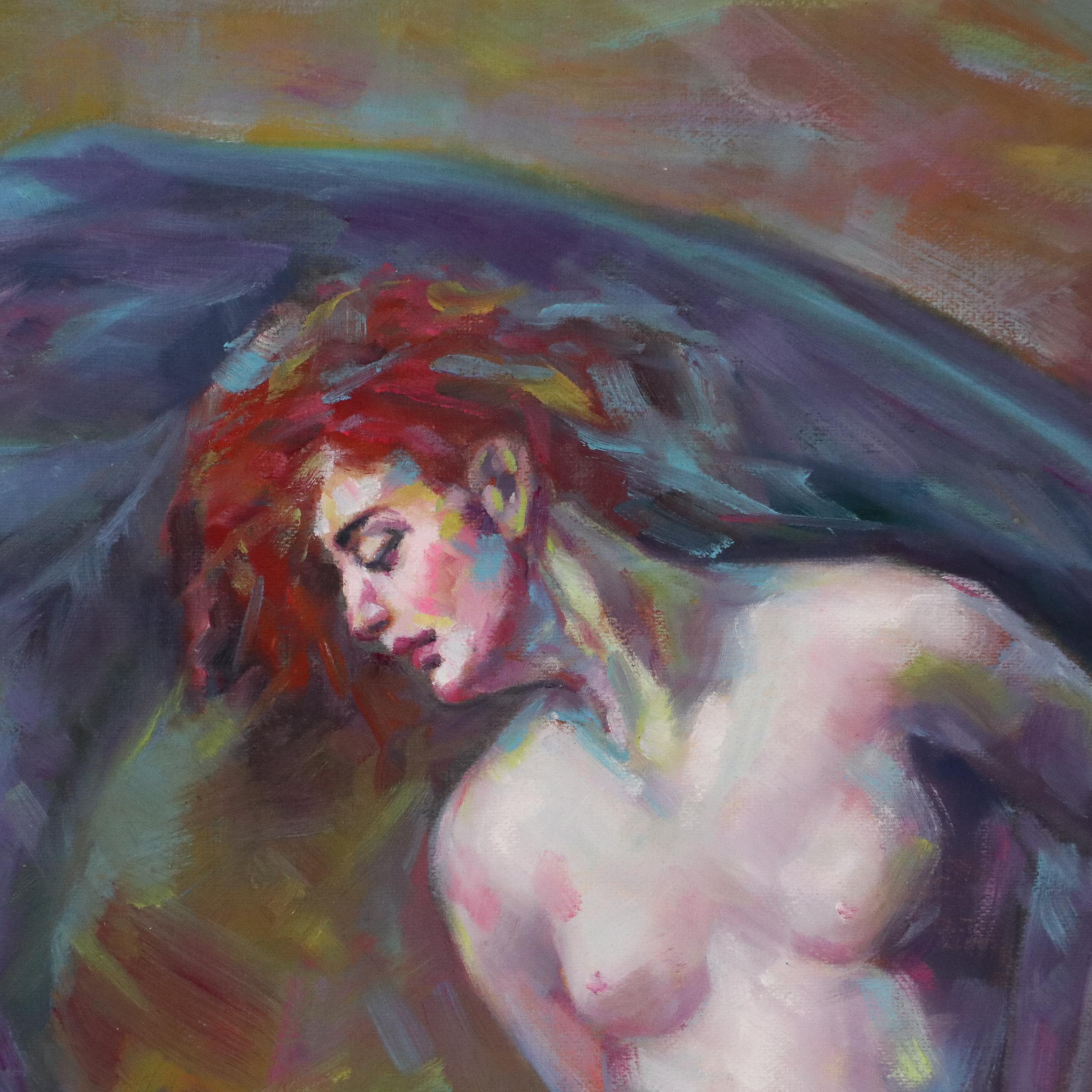 Impressionistic Style Oil Painting of Woman "Mystic Woman"