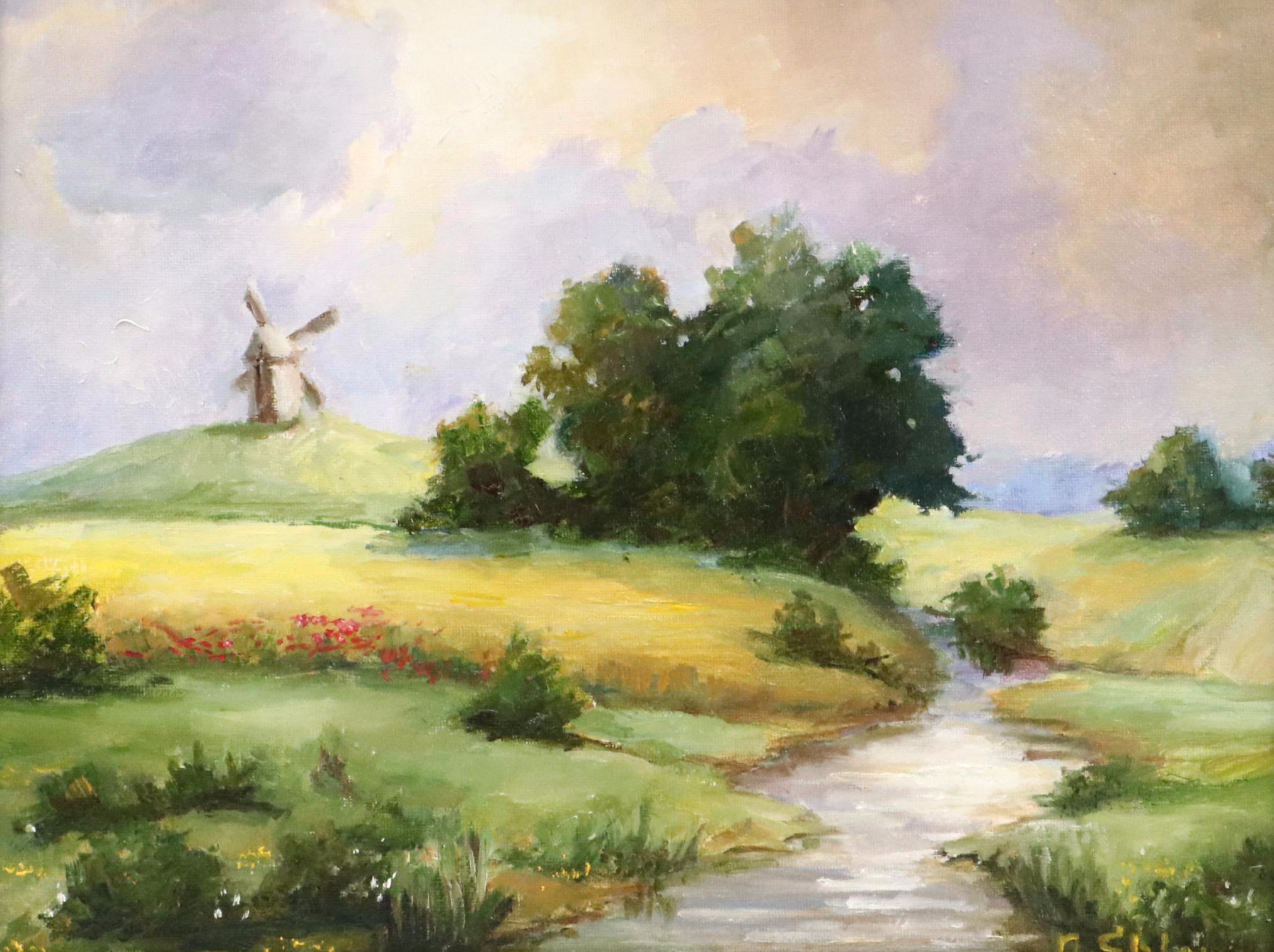 Nataliya Shlomenko Oil Painting "Landscape with a Mill," 2025