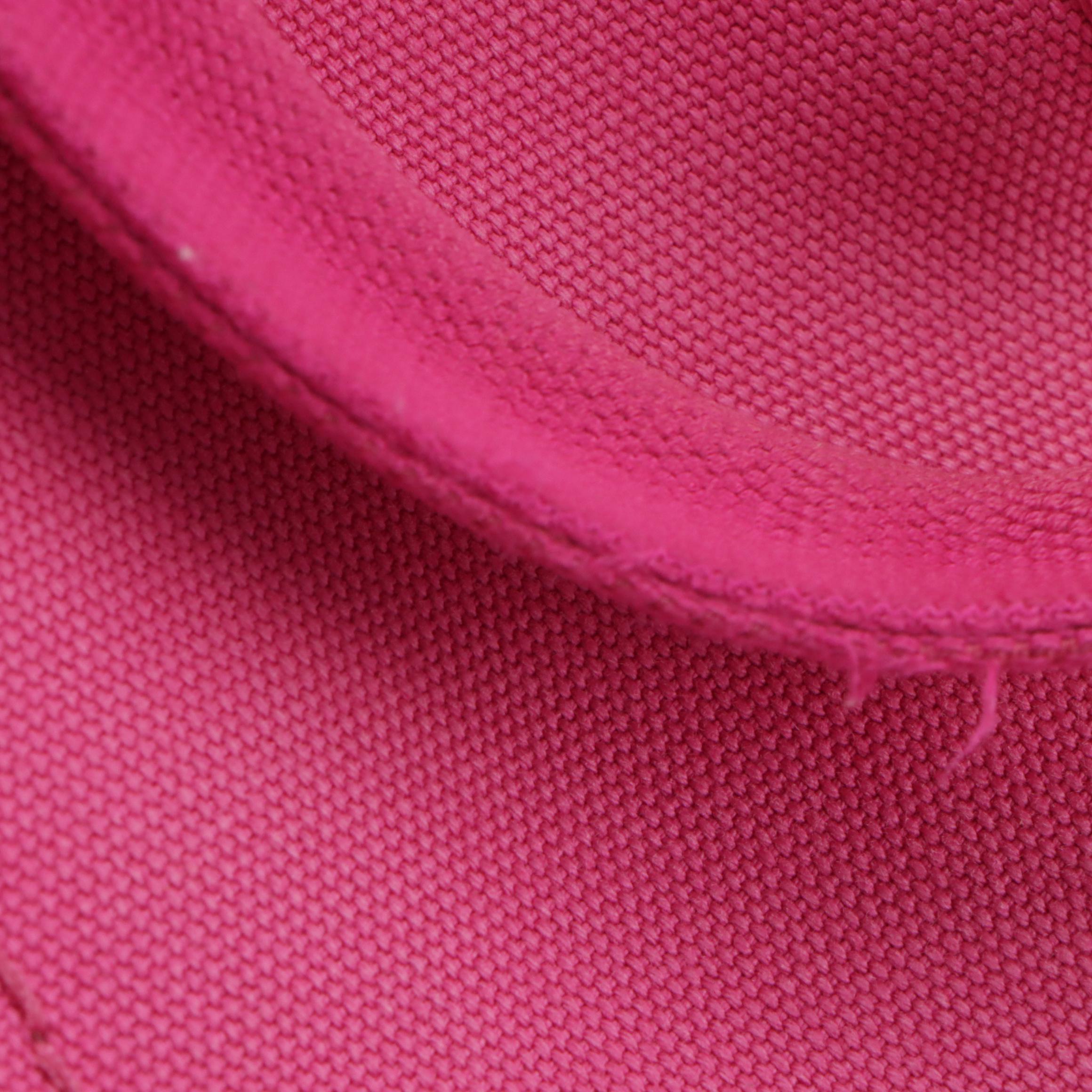 Prada Large Canapa Logo Two-Way Tote in Fuchsia Pink Canvas