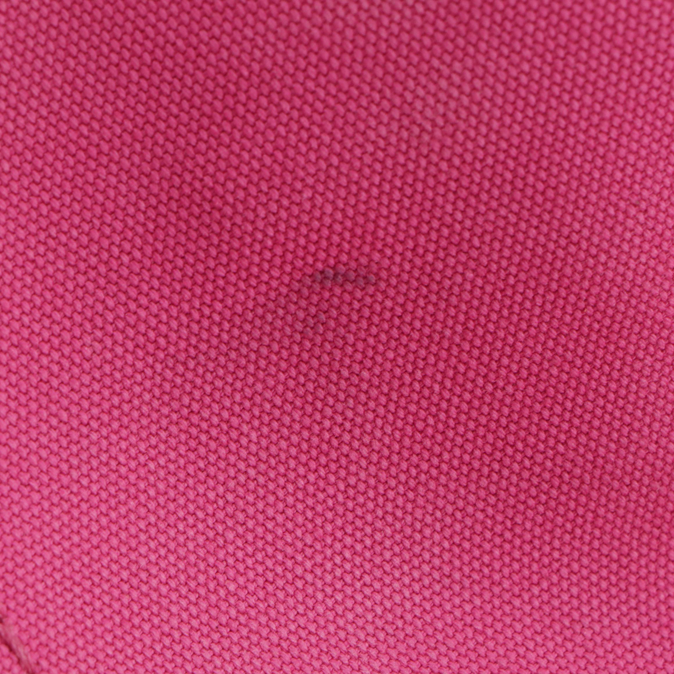 Prada Large Canapa Logo Two-Way Tote in Fuchsia Pink Canvas