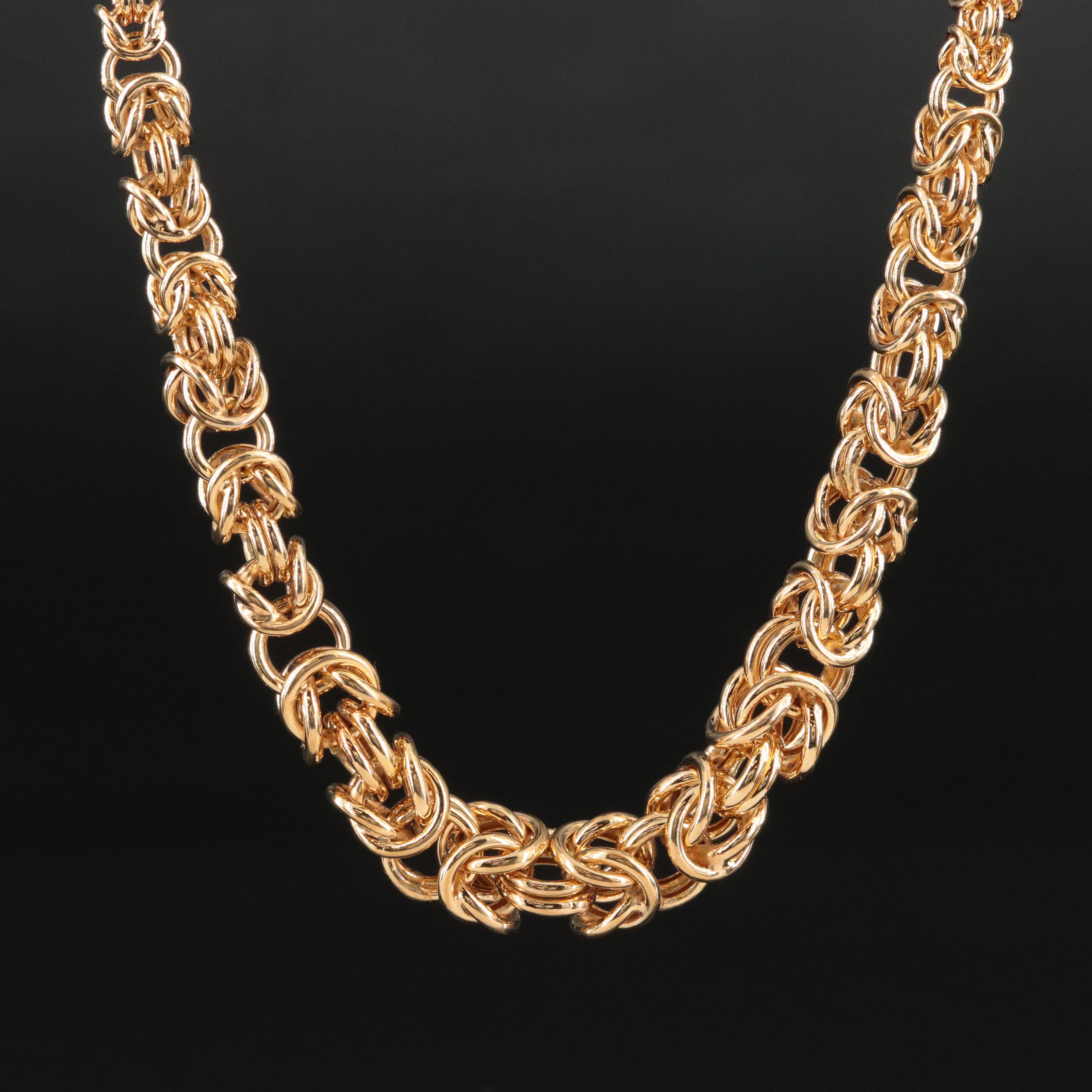 Sterling Graduated Byzantine Necklace