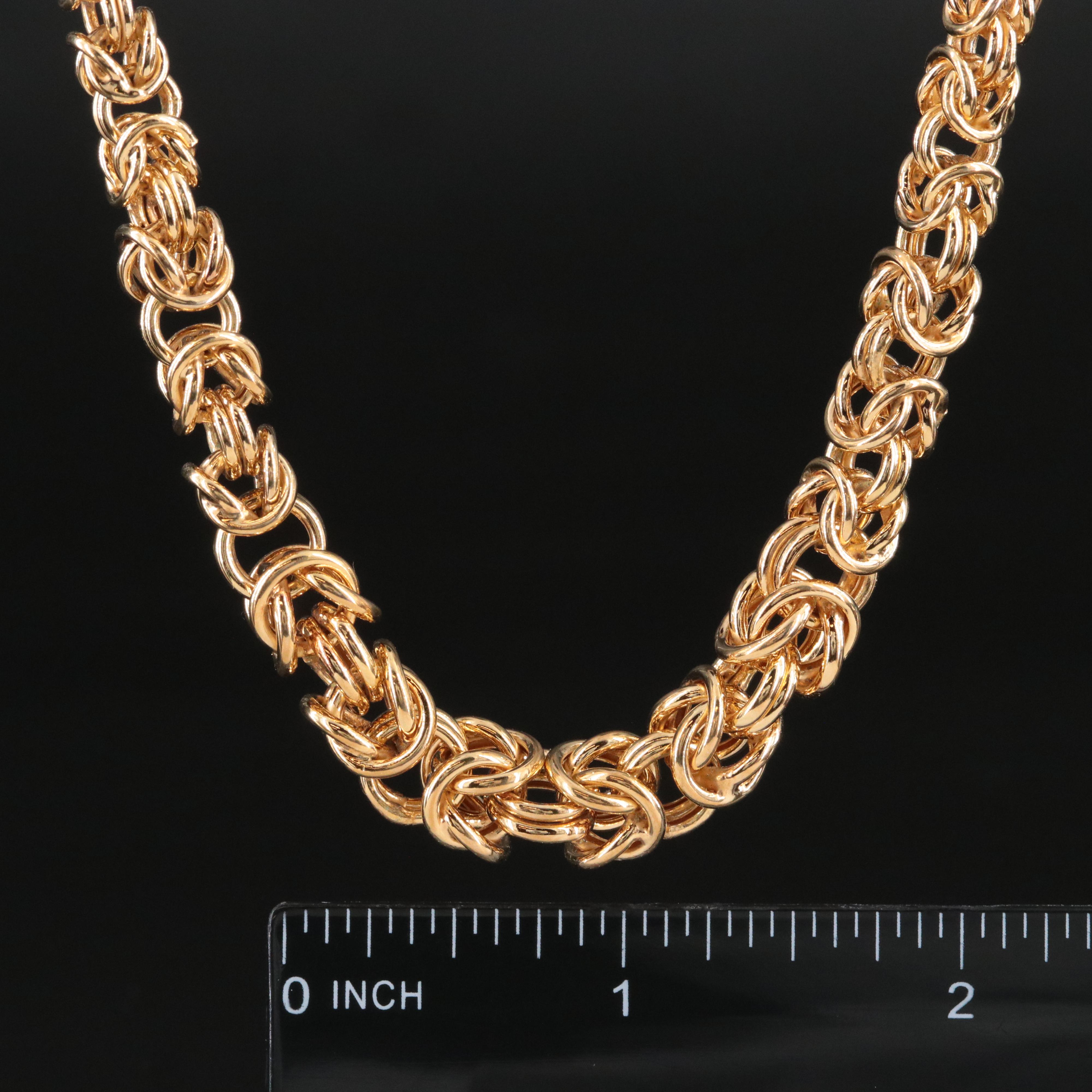 Sterling Graduated Byzantine Necklace