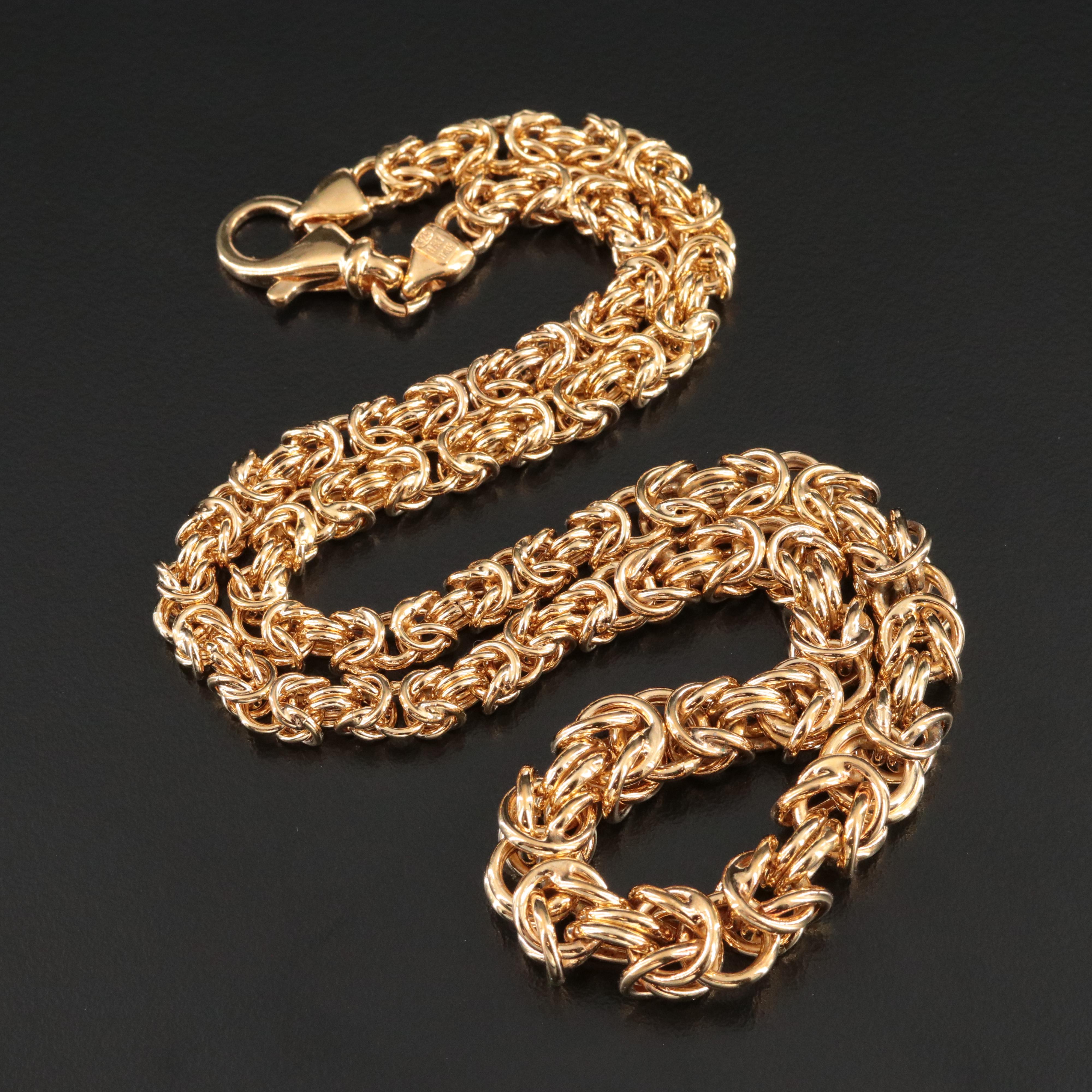 Sterling Graduated Byzantine Necklace