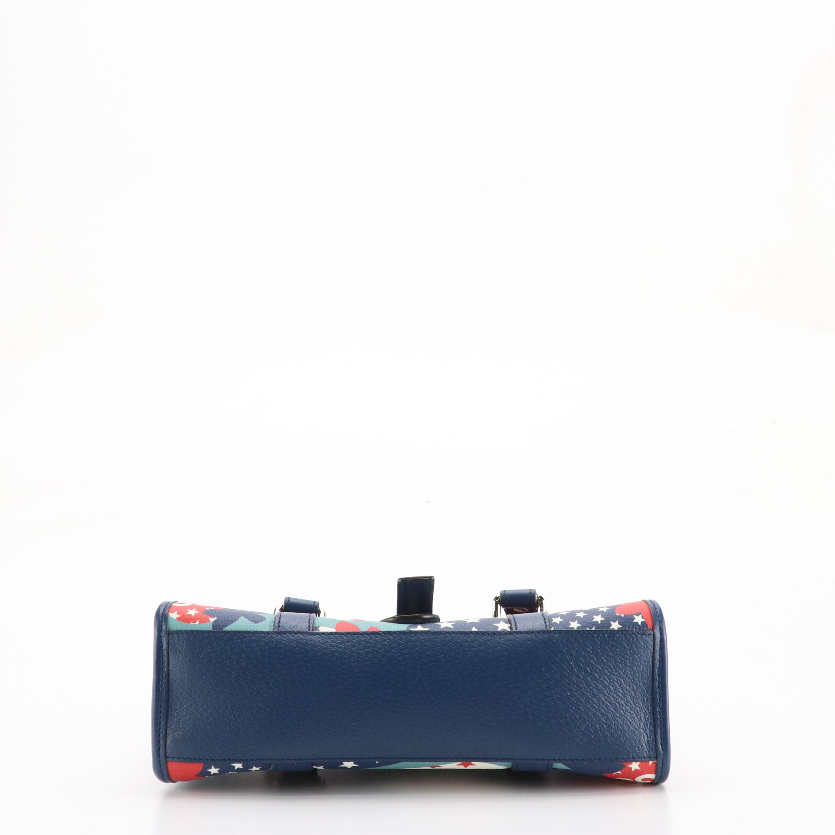 Kids Gucci Strawberry Stars Printed Coated Canvas Handbag