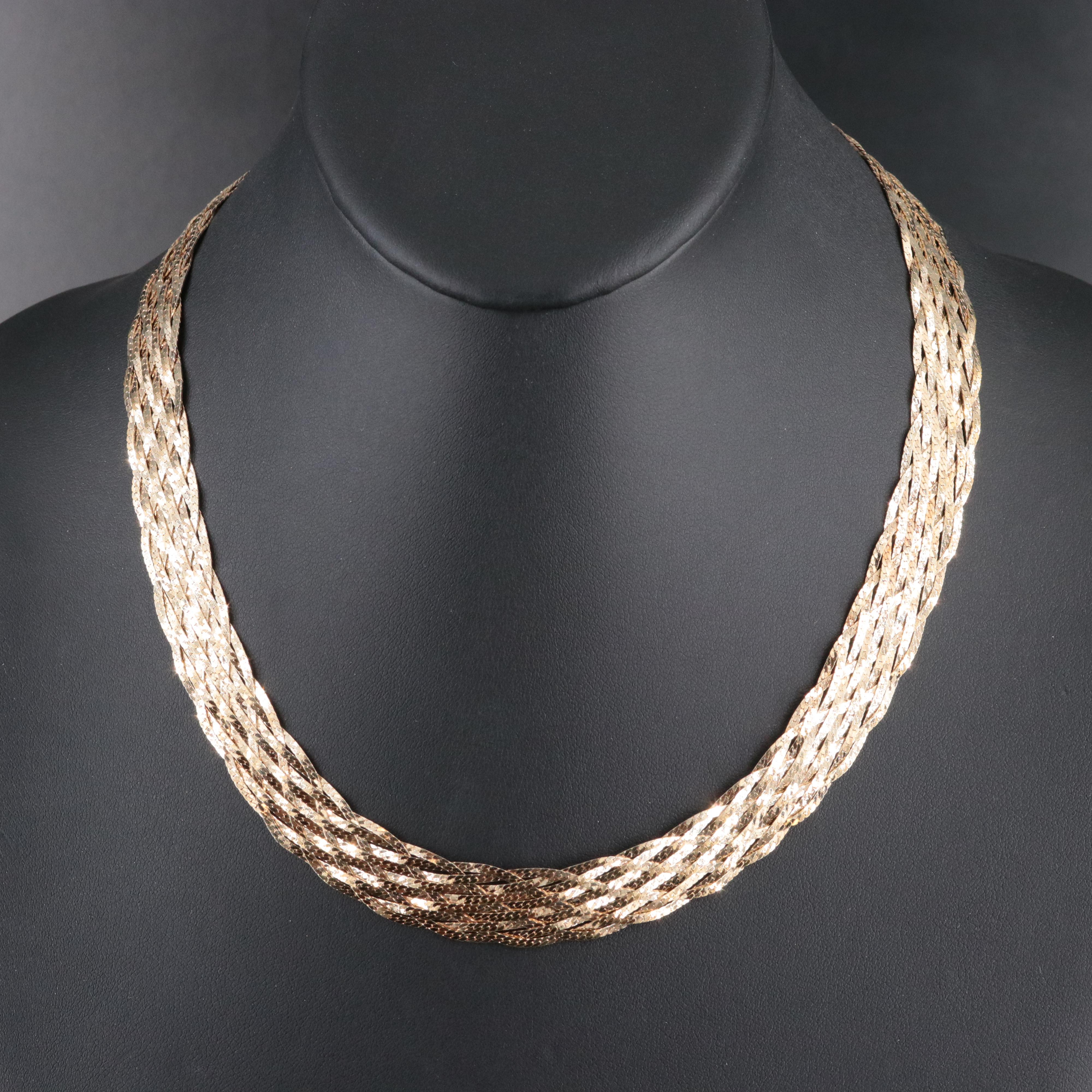 Sterling Braided Herringbone Necklace