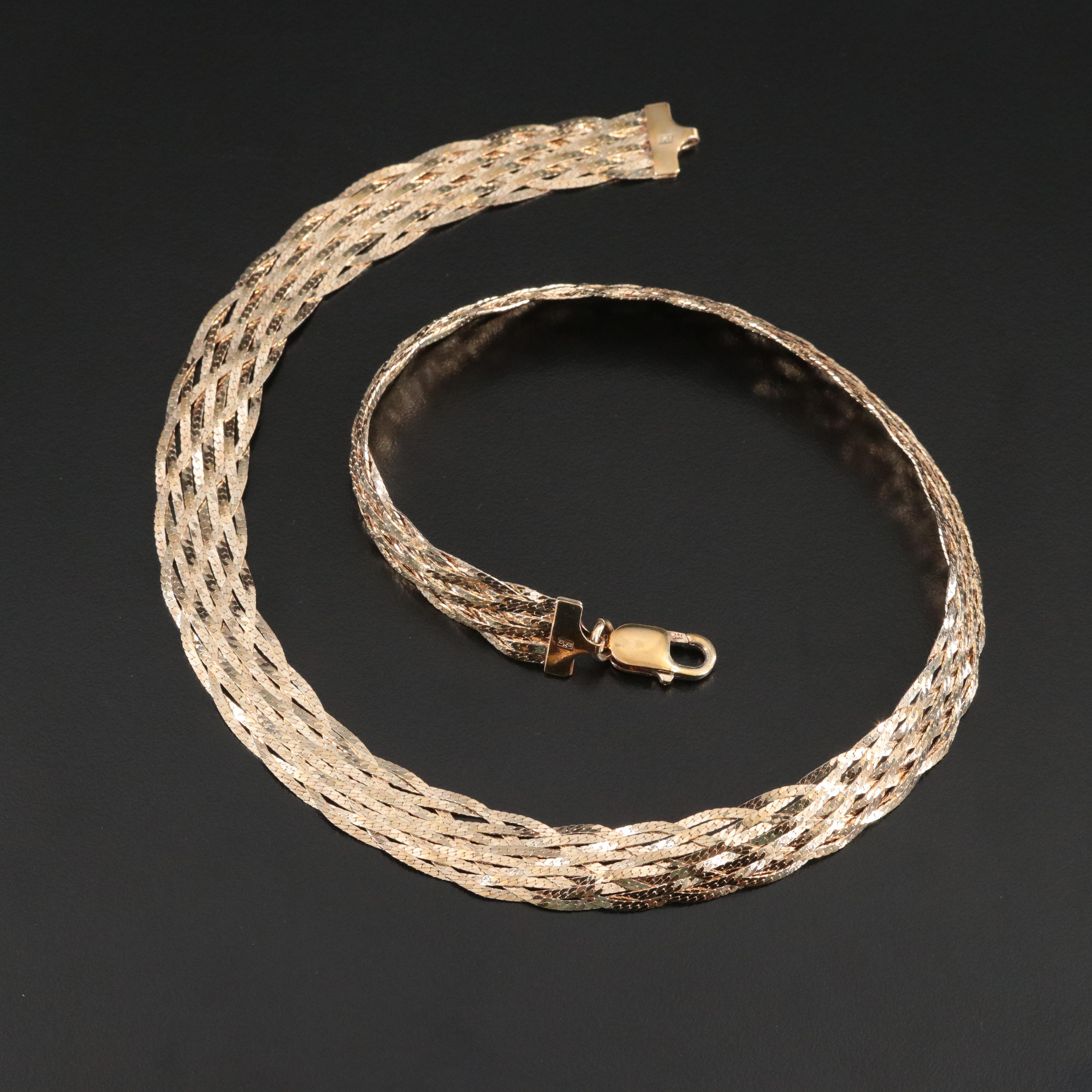 Sterling Braided Herringbone Necklace