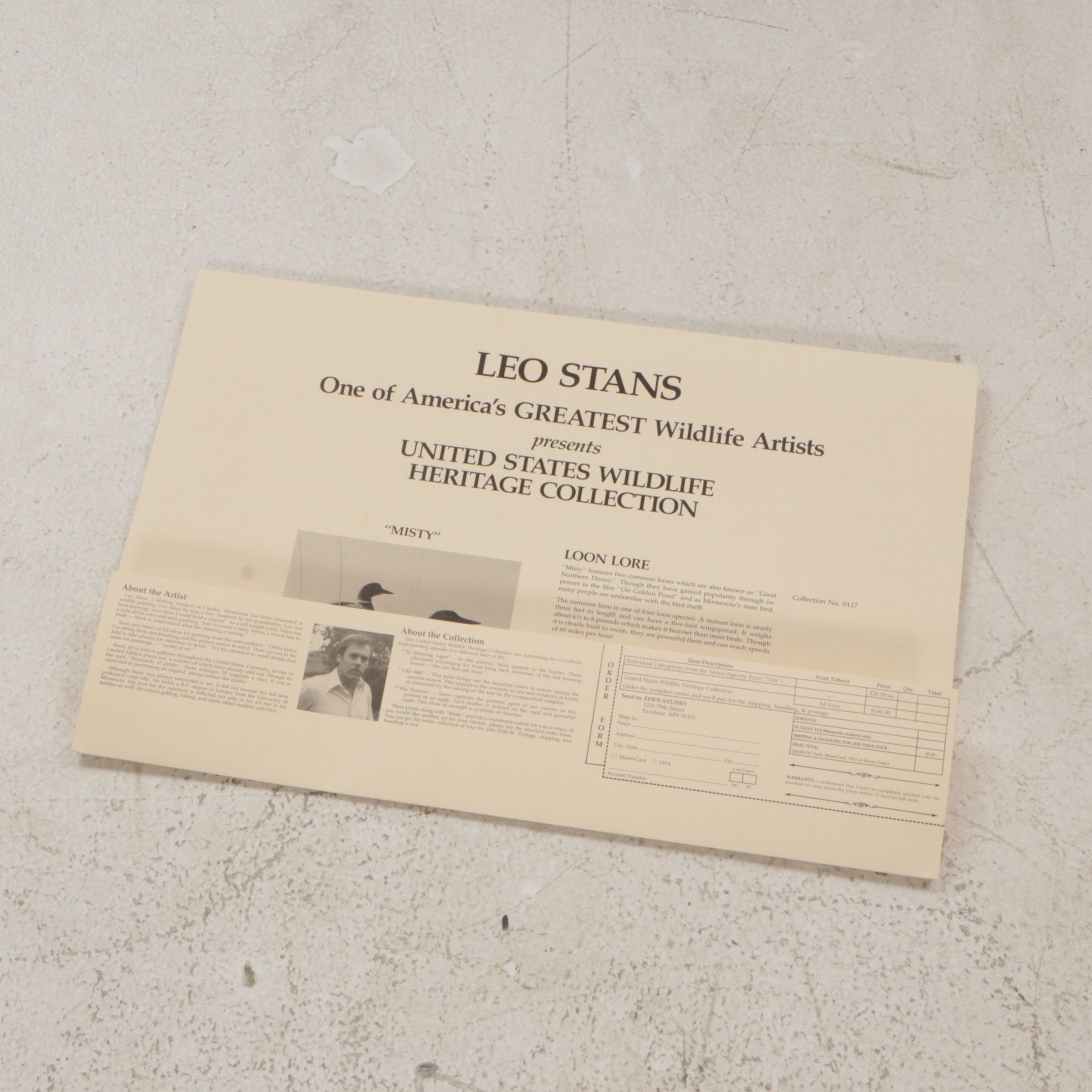 Leo Stans "United States Wildlife Heritage Collection", Four Offset Lithographs