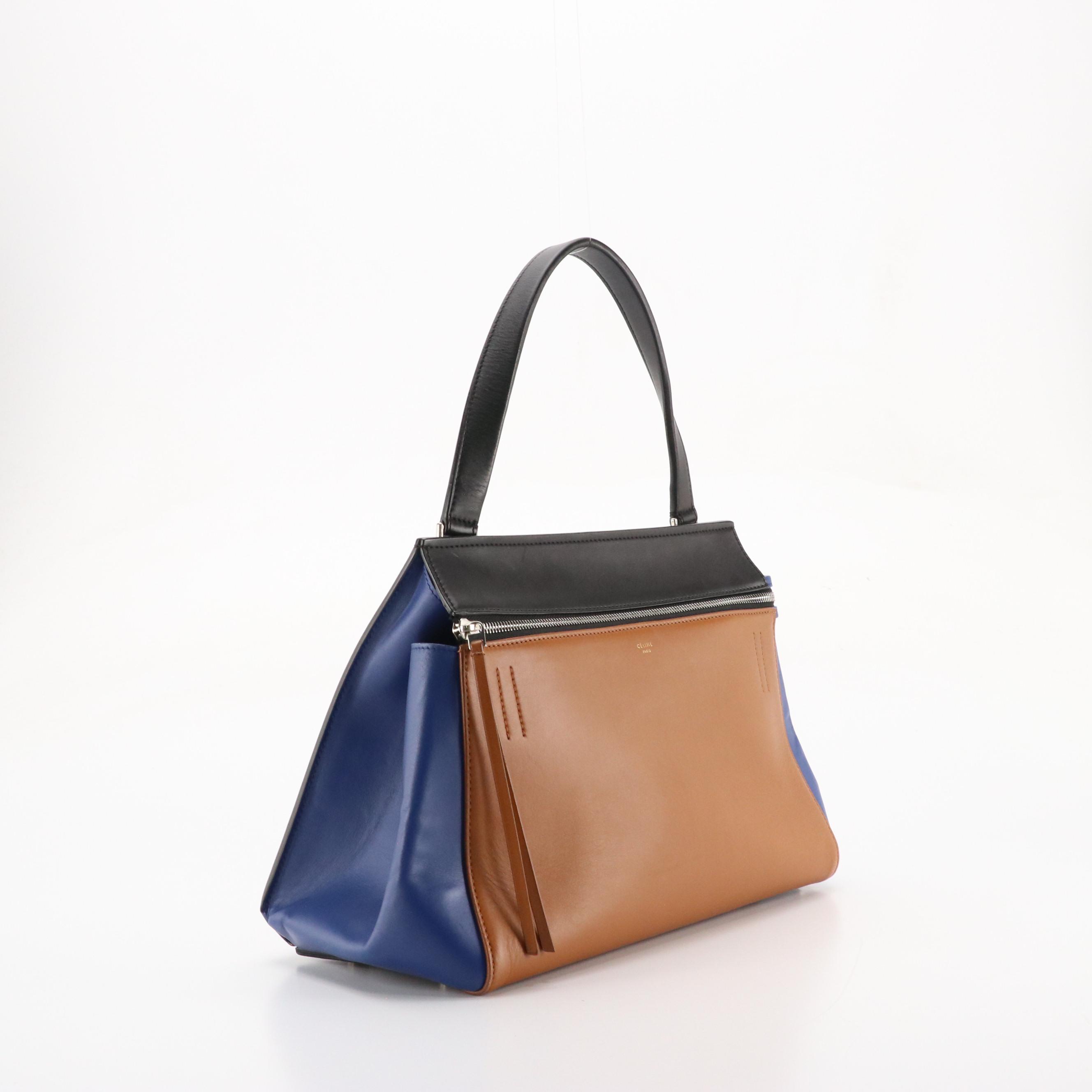 Céline Tricolored Calfskin Leather Edge Shoulder Bag