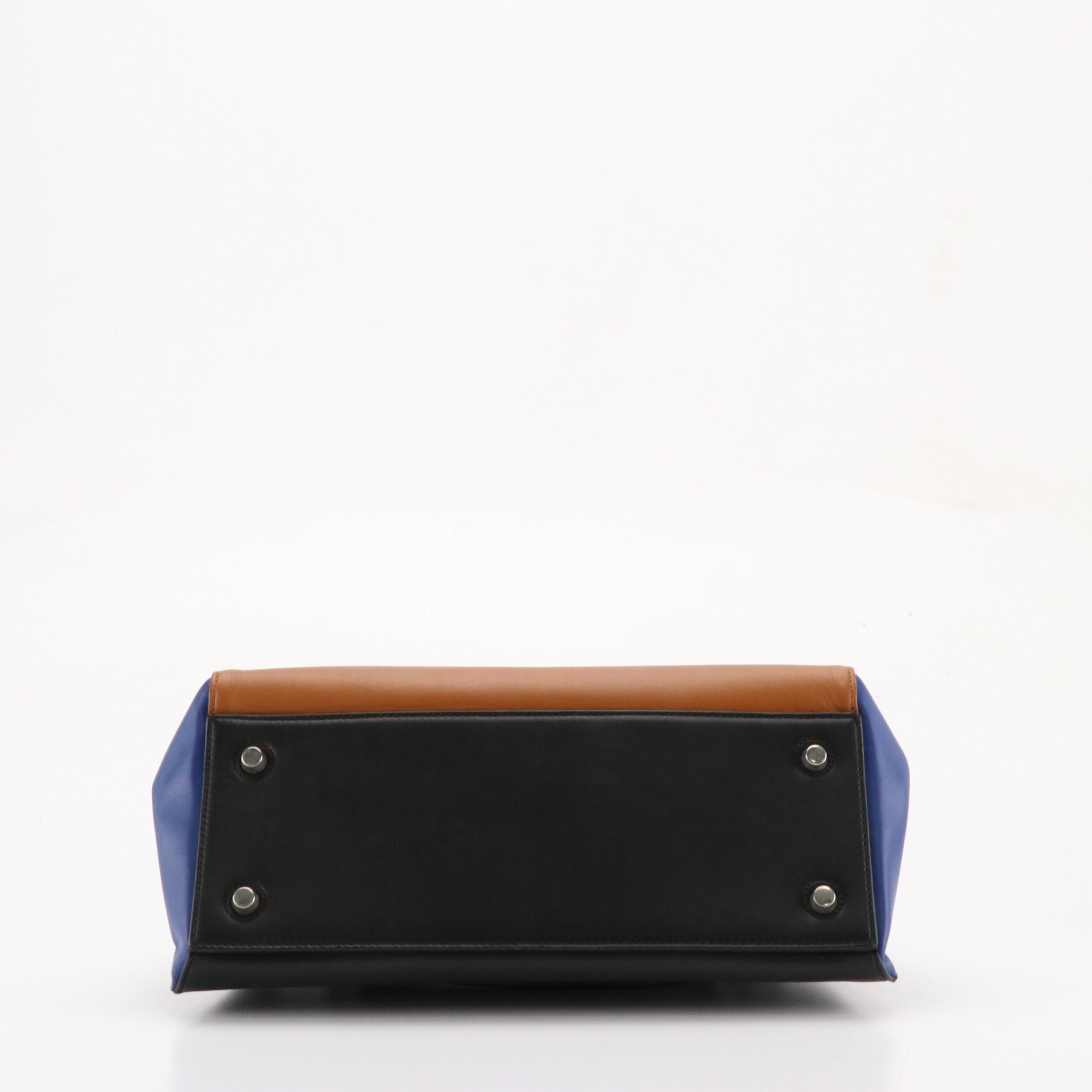 Céline Tricolored Calfskin Leather Edge Shoulder Bag