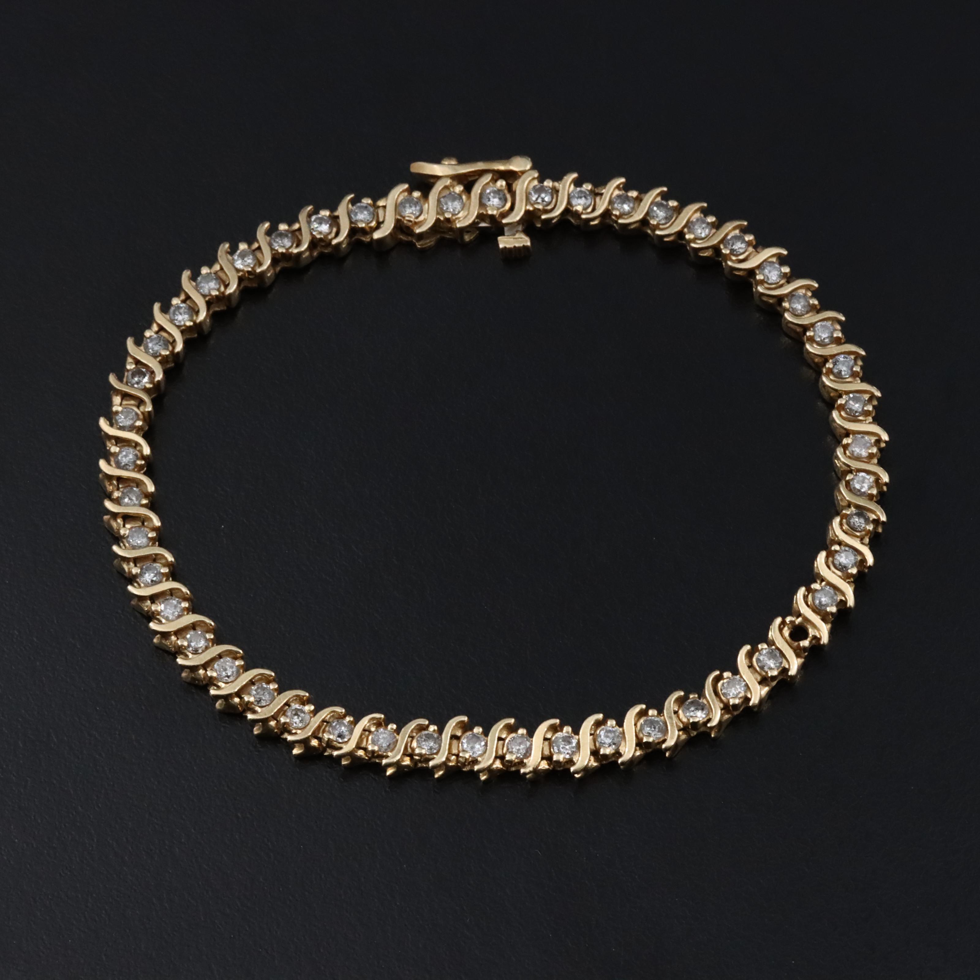 14K 1.47 CTW Diamond Line Bracelet