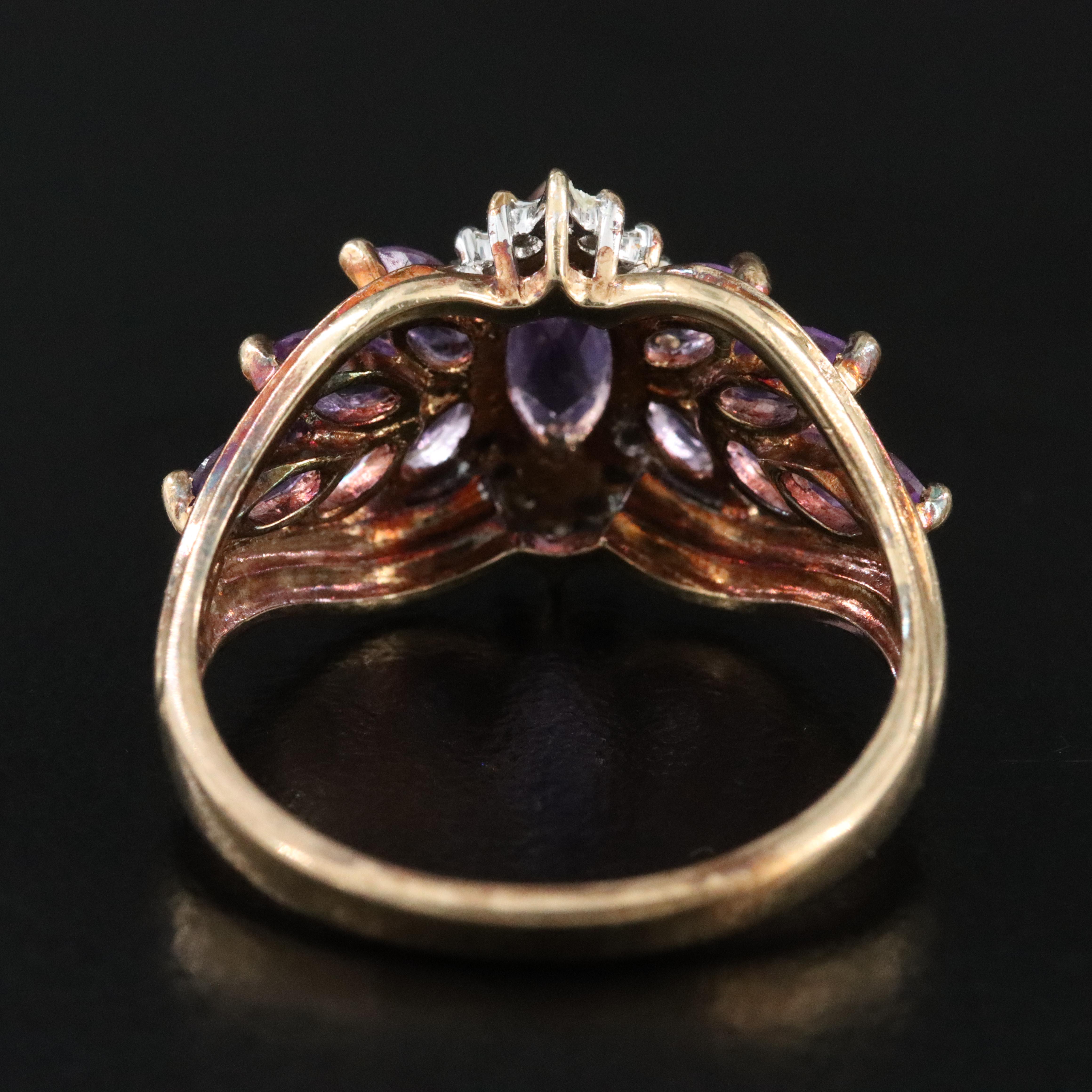 10K Amethyst and Diamond Ring