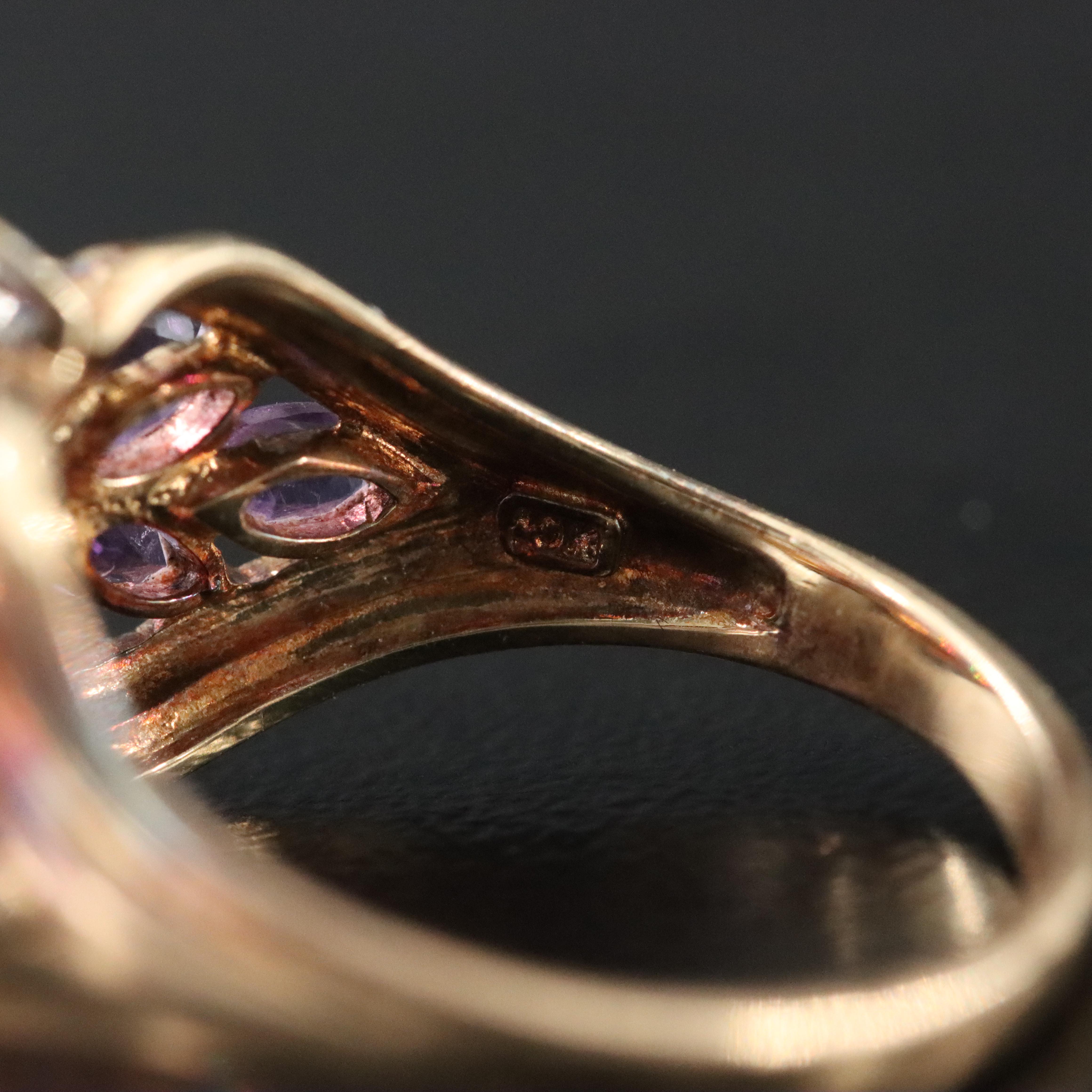 10K Amethyst and Diamond Ring