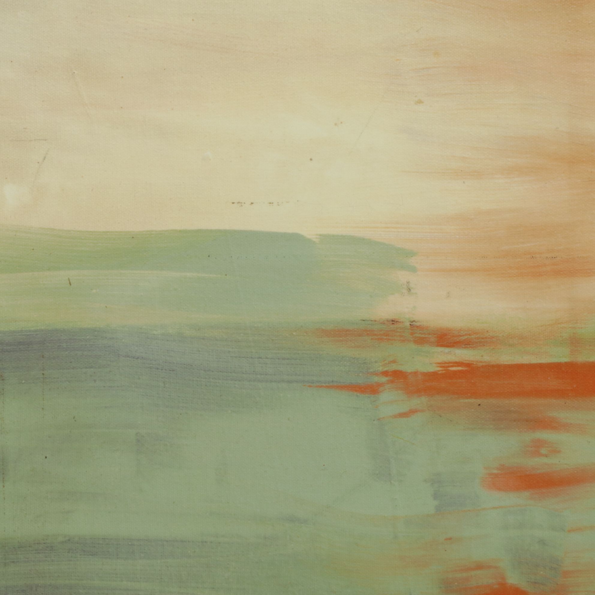 Sarah Griffith Lime Green and Orange Abstract Composition Giclee on Canvas