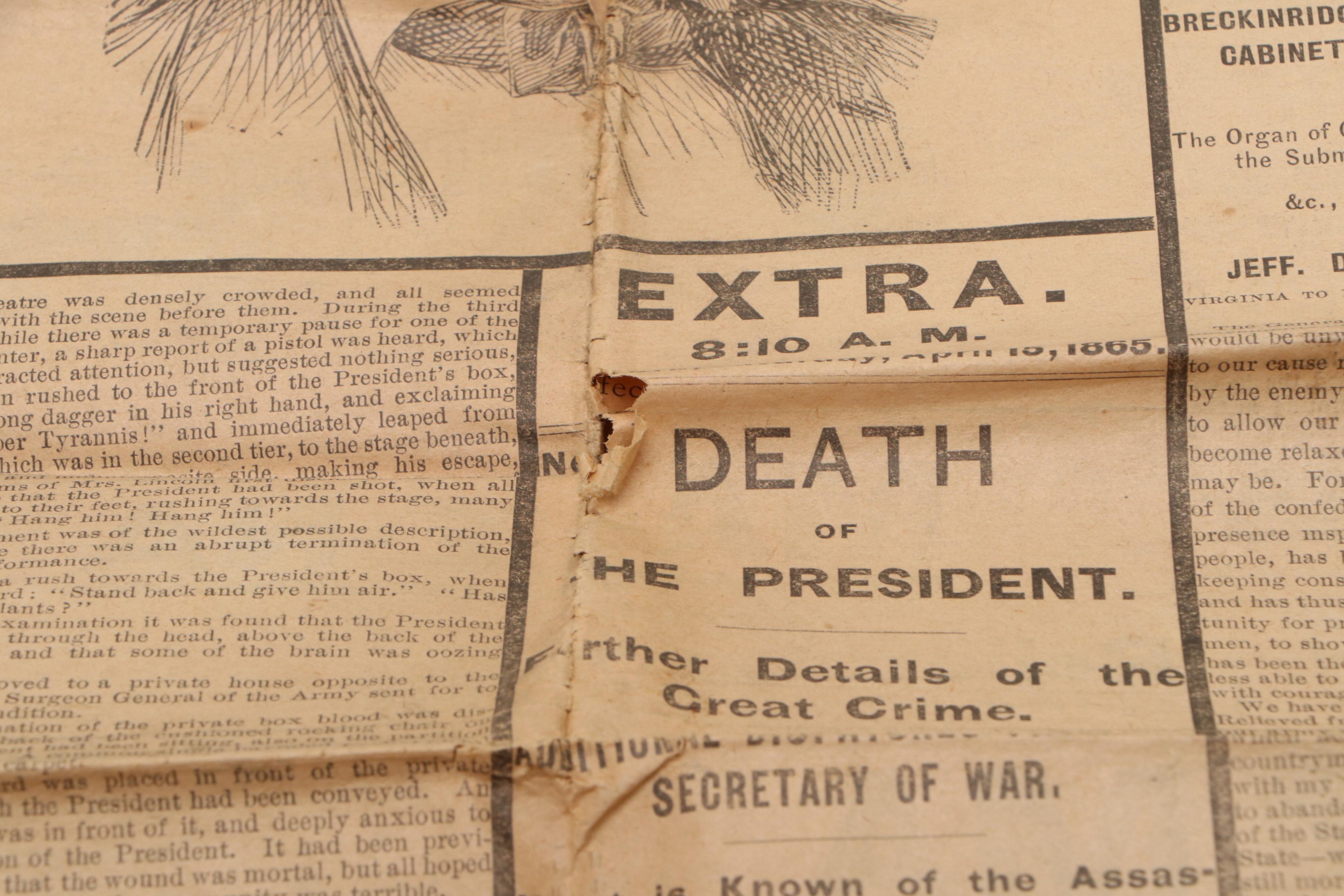 "The New York Herald" Newspaper Featuring Abraham Lincoln Assassination, 1865
