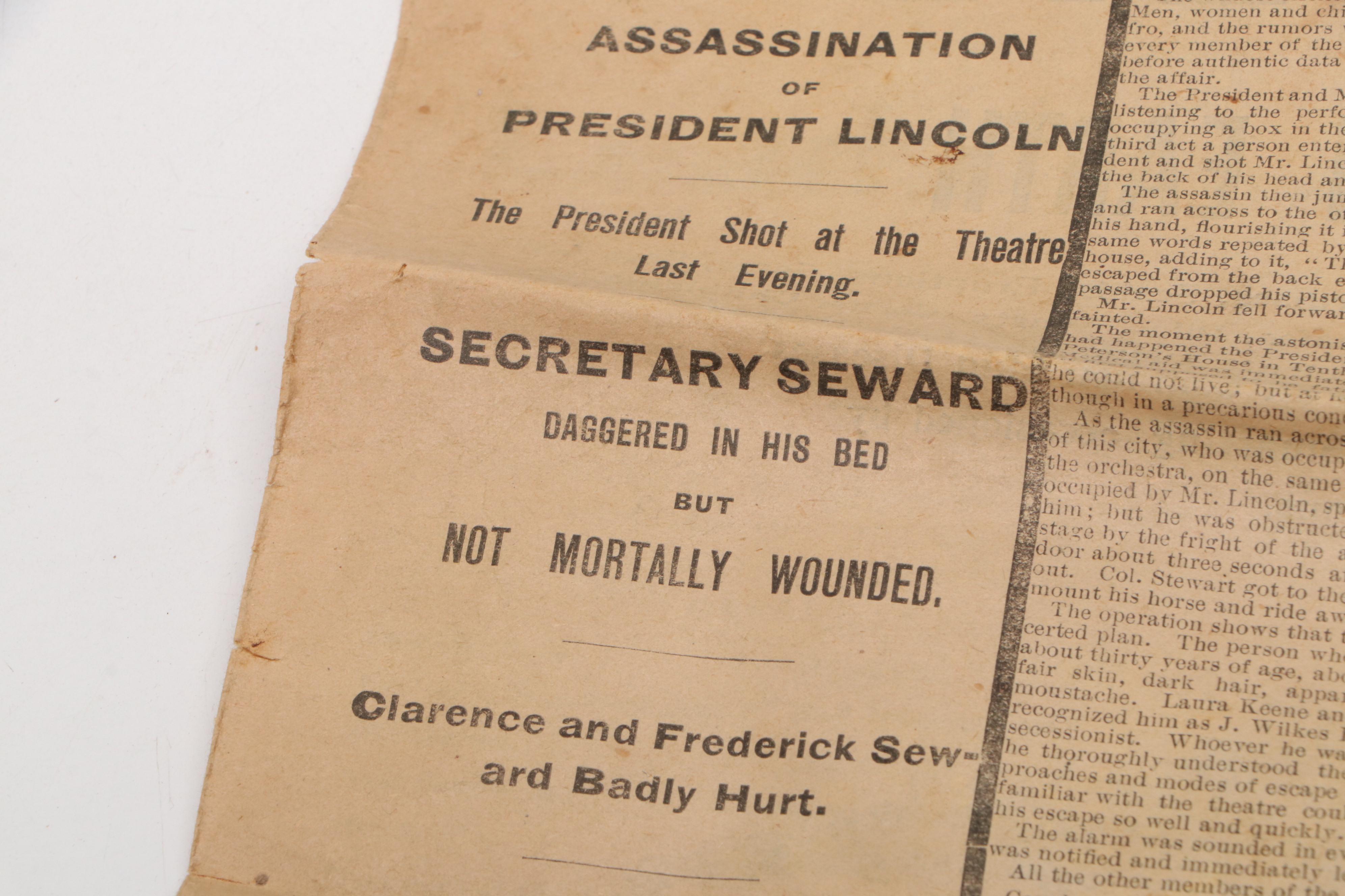 "The New York Herald" Newspaper Featuring Abraham Lincoln Assassination, 1865