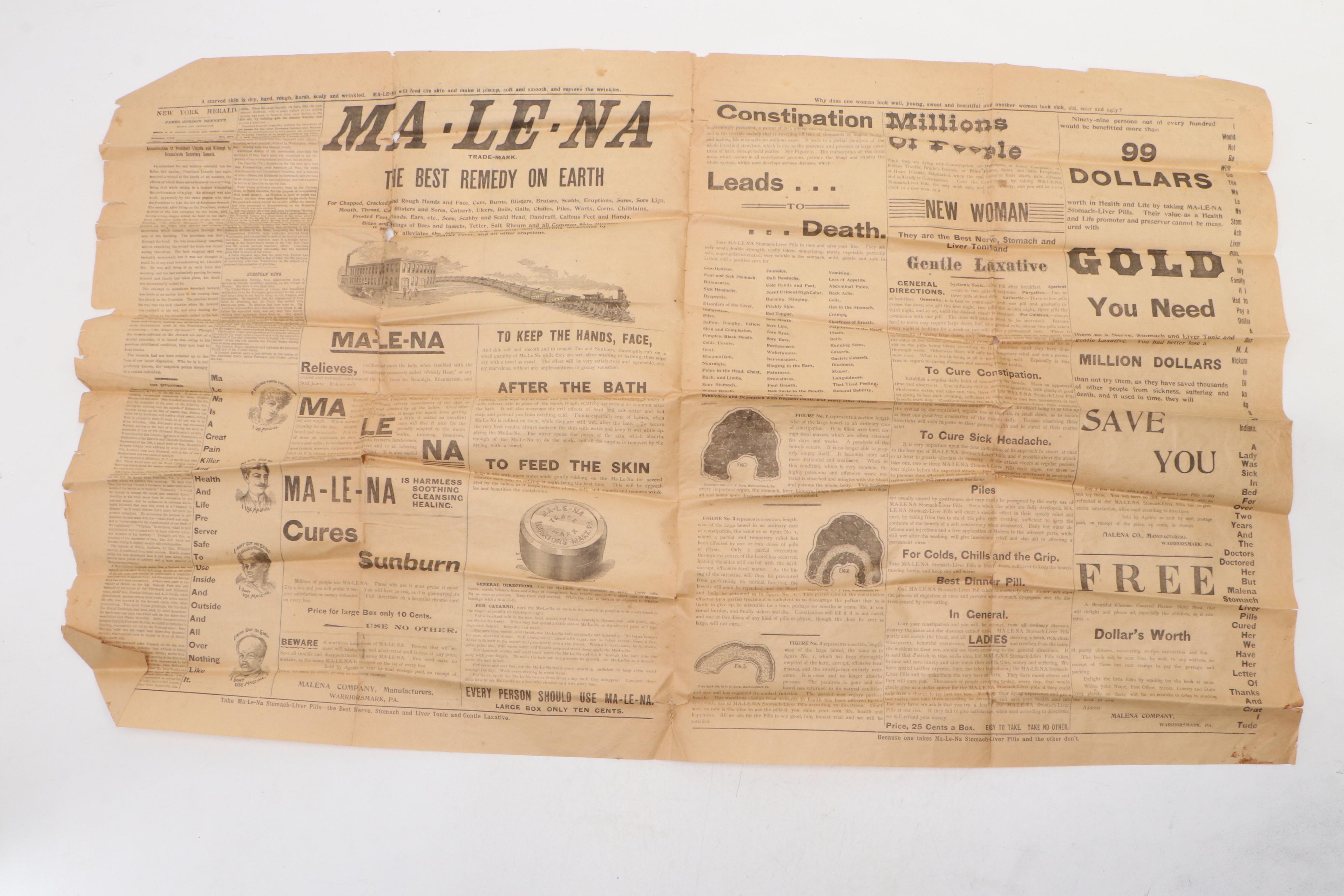 "The New York Herald" Newspaper Featuring Abraham Lincoln Assassination, 1865